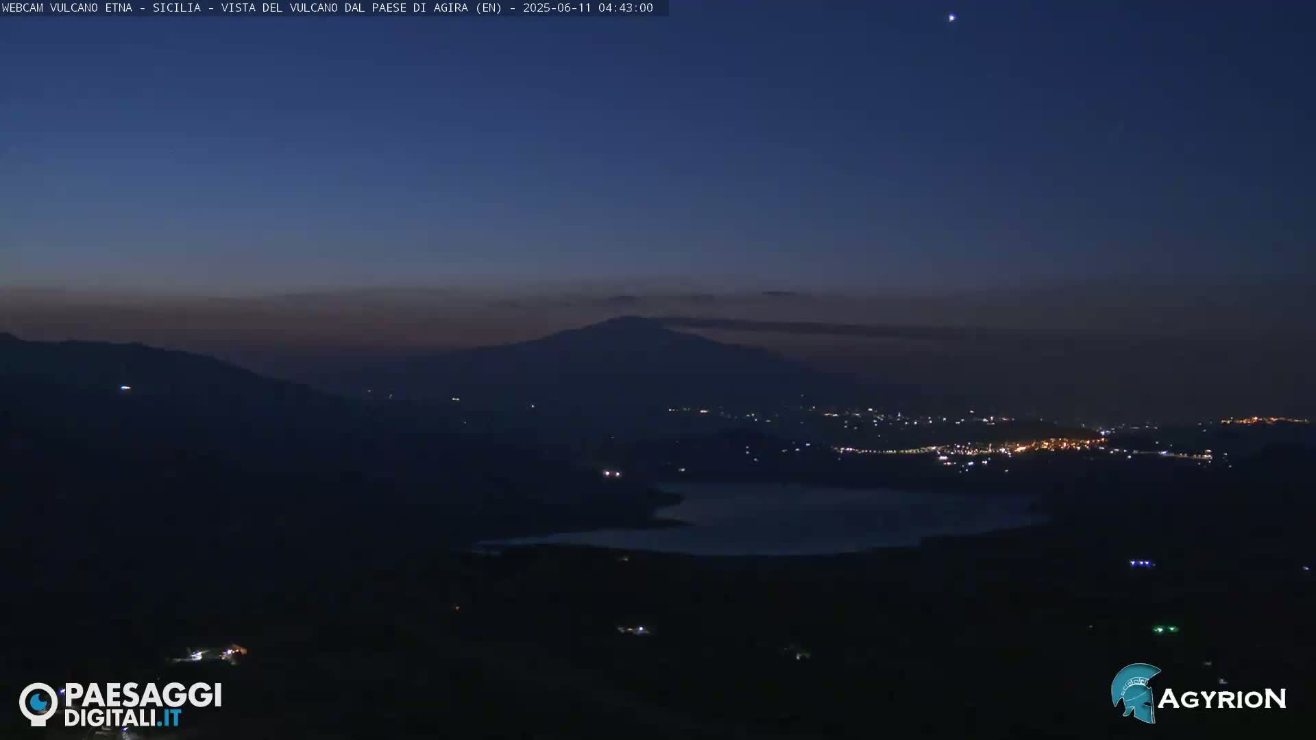 Etna Volcano Panaromic Live Cam from Agira - Enna, Scily, Italy