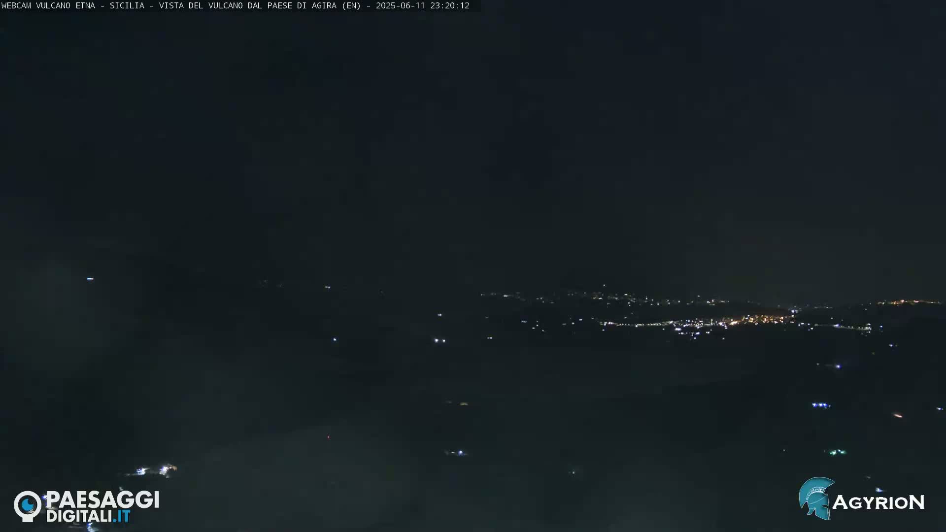 Etna Volcano Panaromic Live Cam from Agira - Enna, Scily, Italy