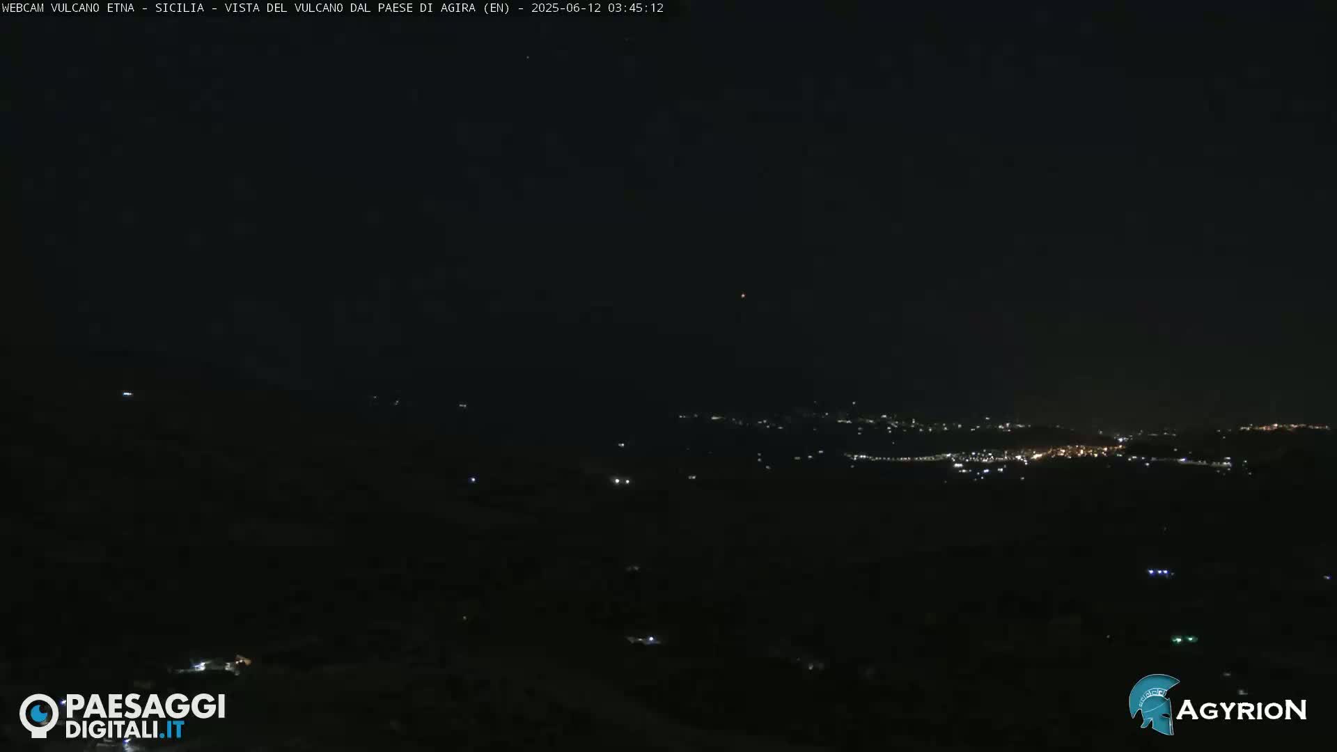 Etna Volcano Panaromic Live Cam from Agira - Enna, Scily, Italy