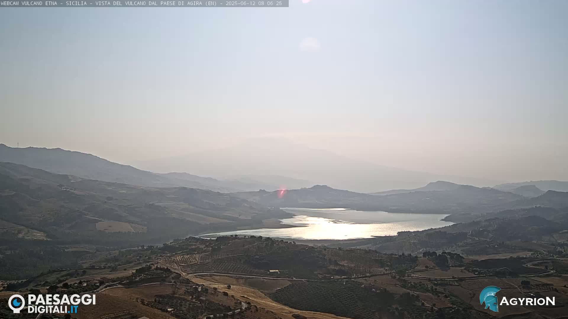 Etna Volcano Panaromic Live Cam from Agira - Enna, Scily, Italy