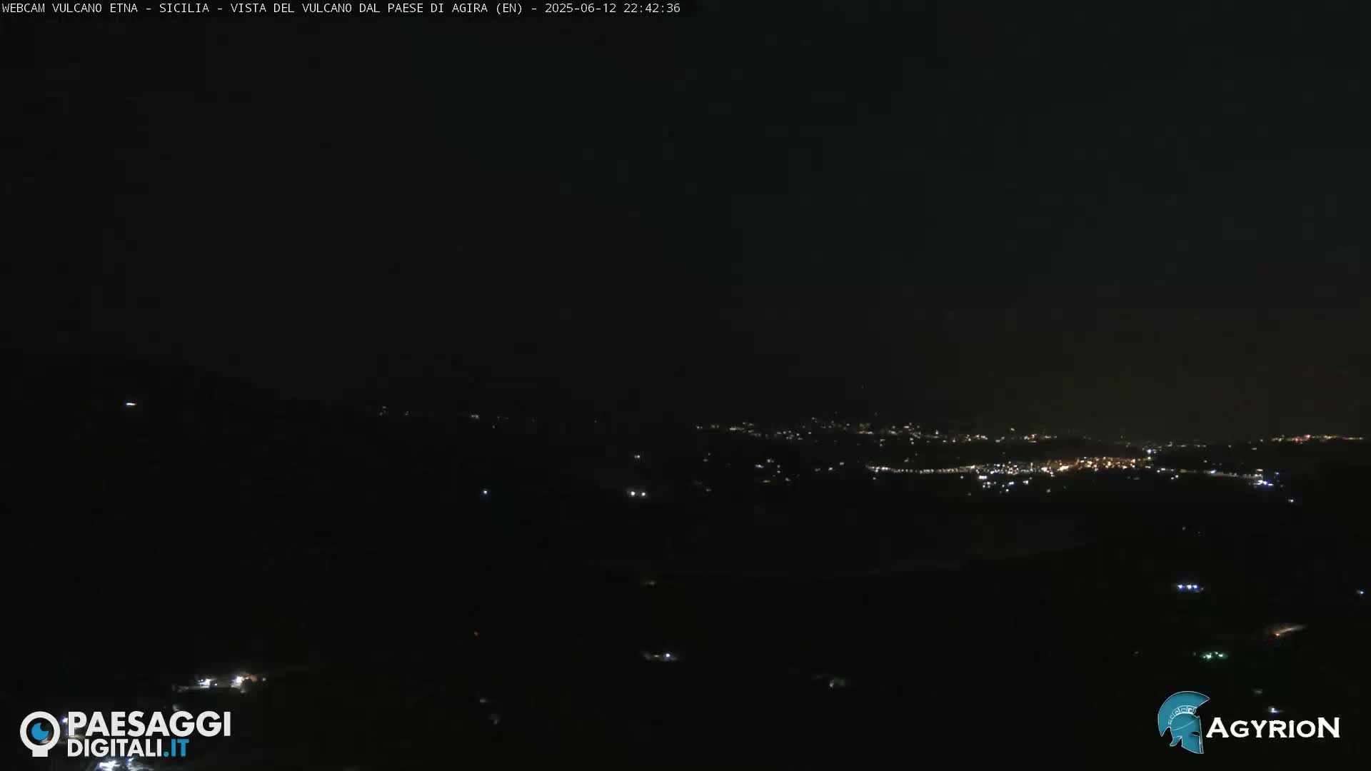 Etna Volcano Panaromic Live Cam from Agira - Enna, Scily, Italy