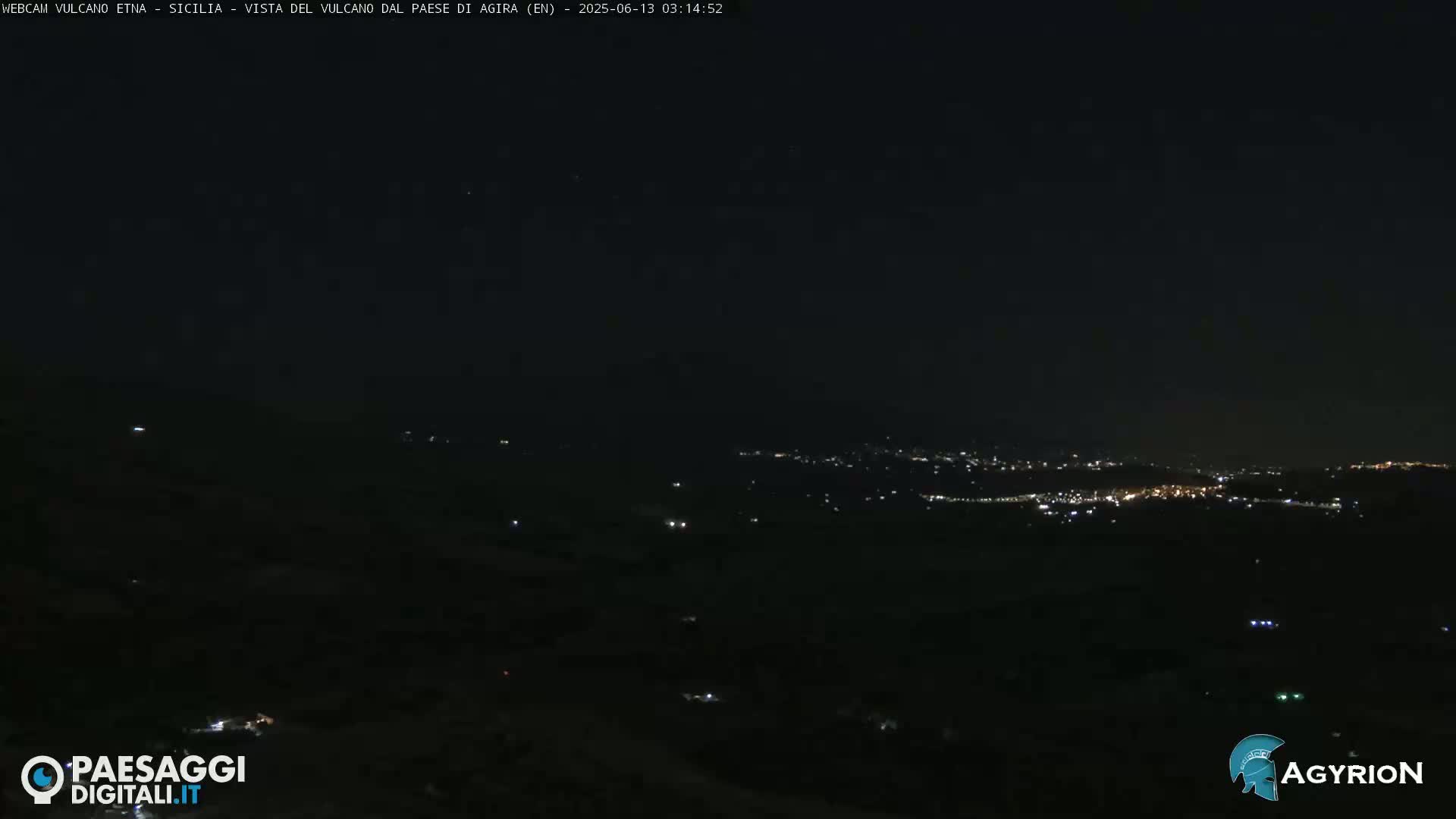 Etna Volcano Panaromic Live Cam from Agira - Enna, Scily, Italy