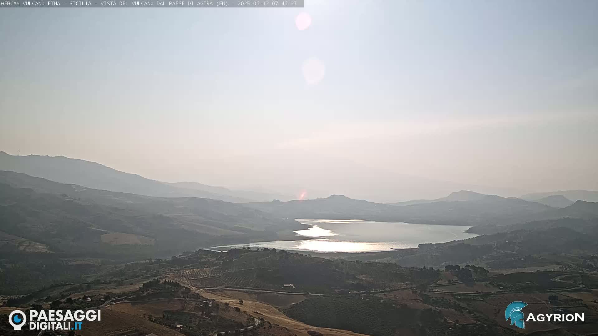 Etna Volcano Panaromic Live Cam from Agira - Enna, Scily, Italy