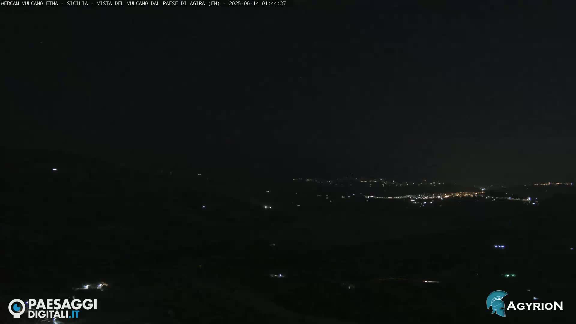 Etna Volcano Panaromic Live Cam from Agira - Enna, Scily, Italy