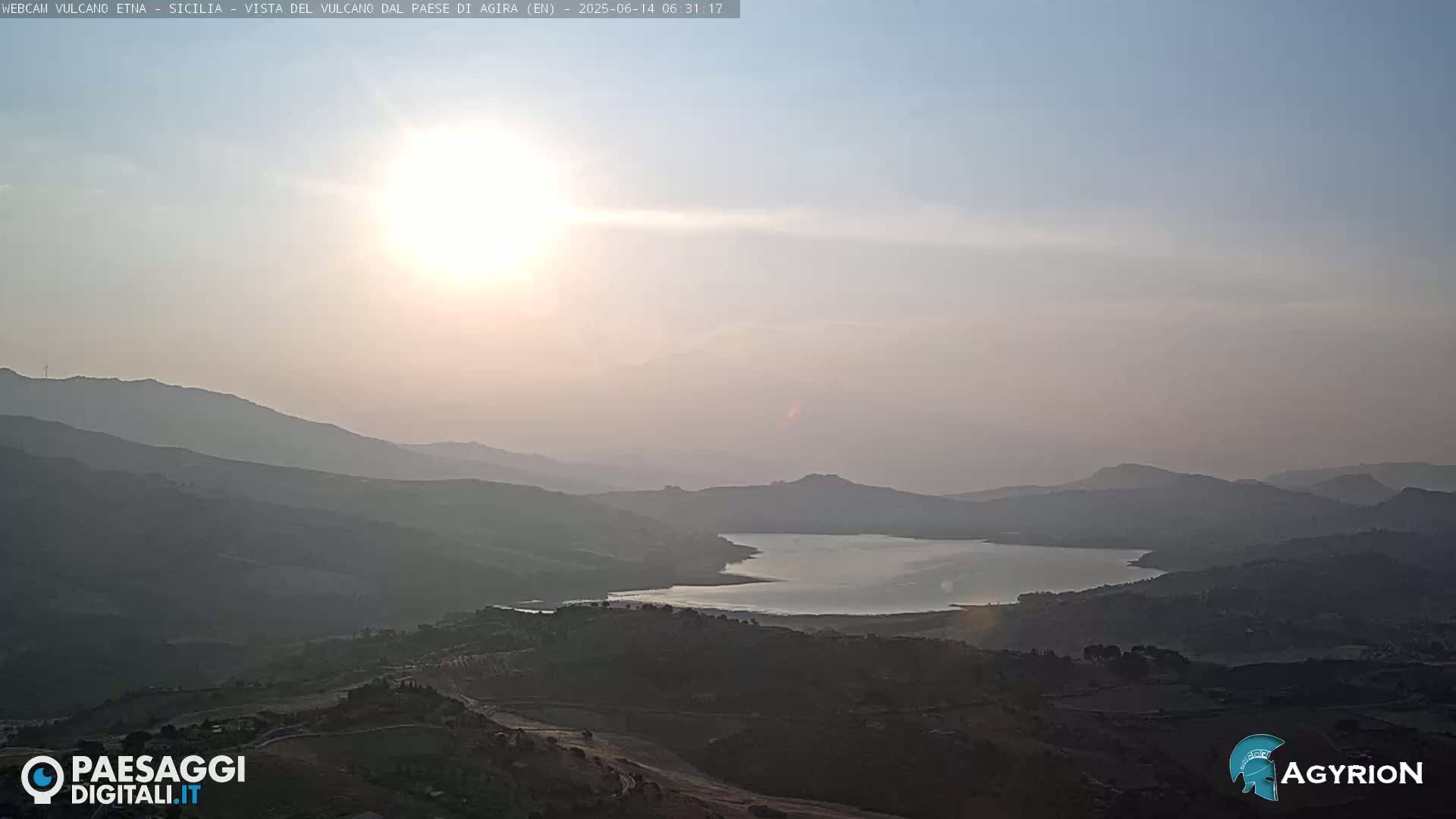 Etna Volcano Panaromic Live Cam from Agira - Enna, Scily, Italy