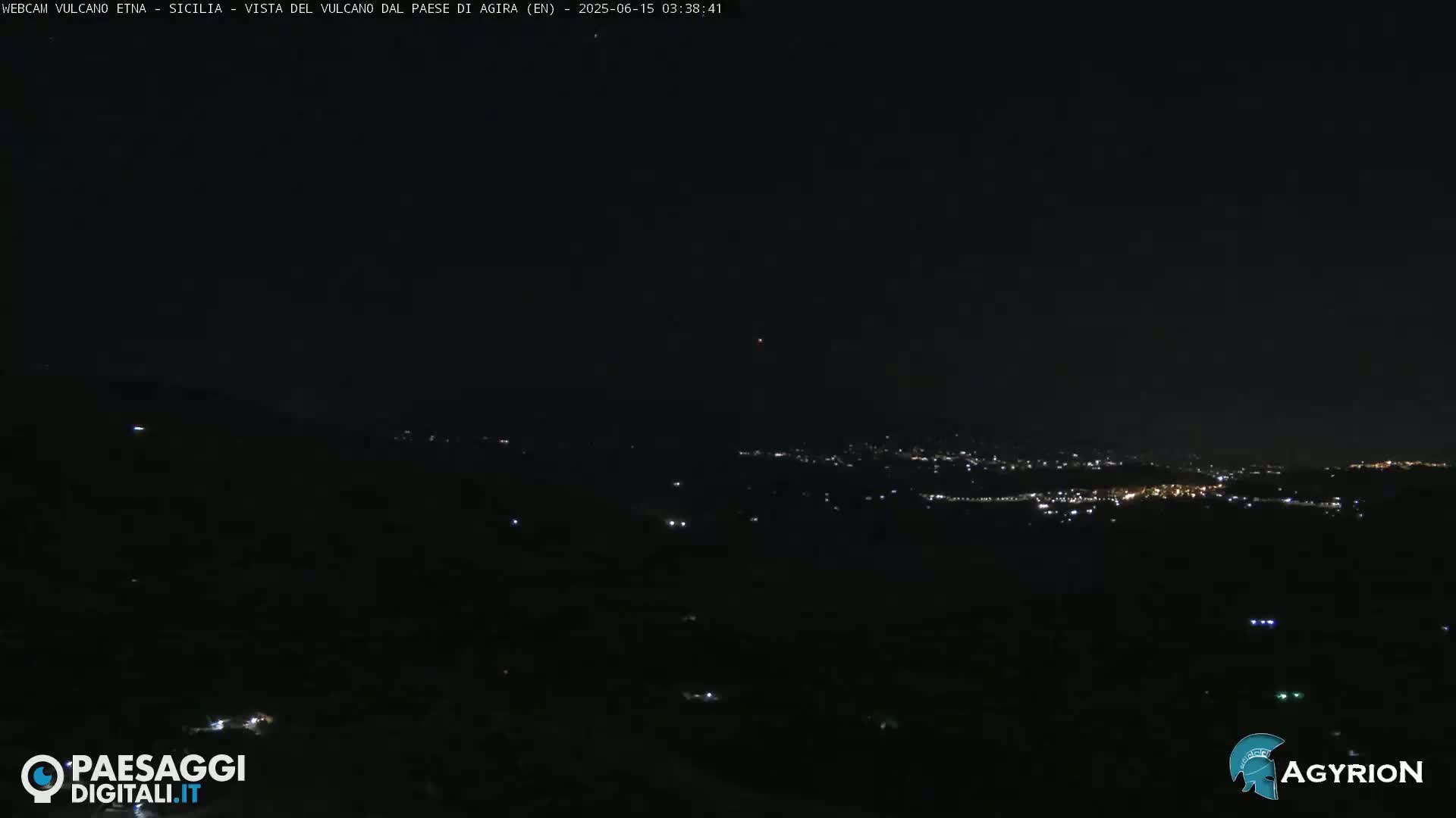 Etna Volcano Panaromic Live Cam from Agira - Enna, Scily, Italy