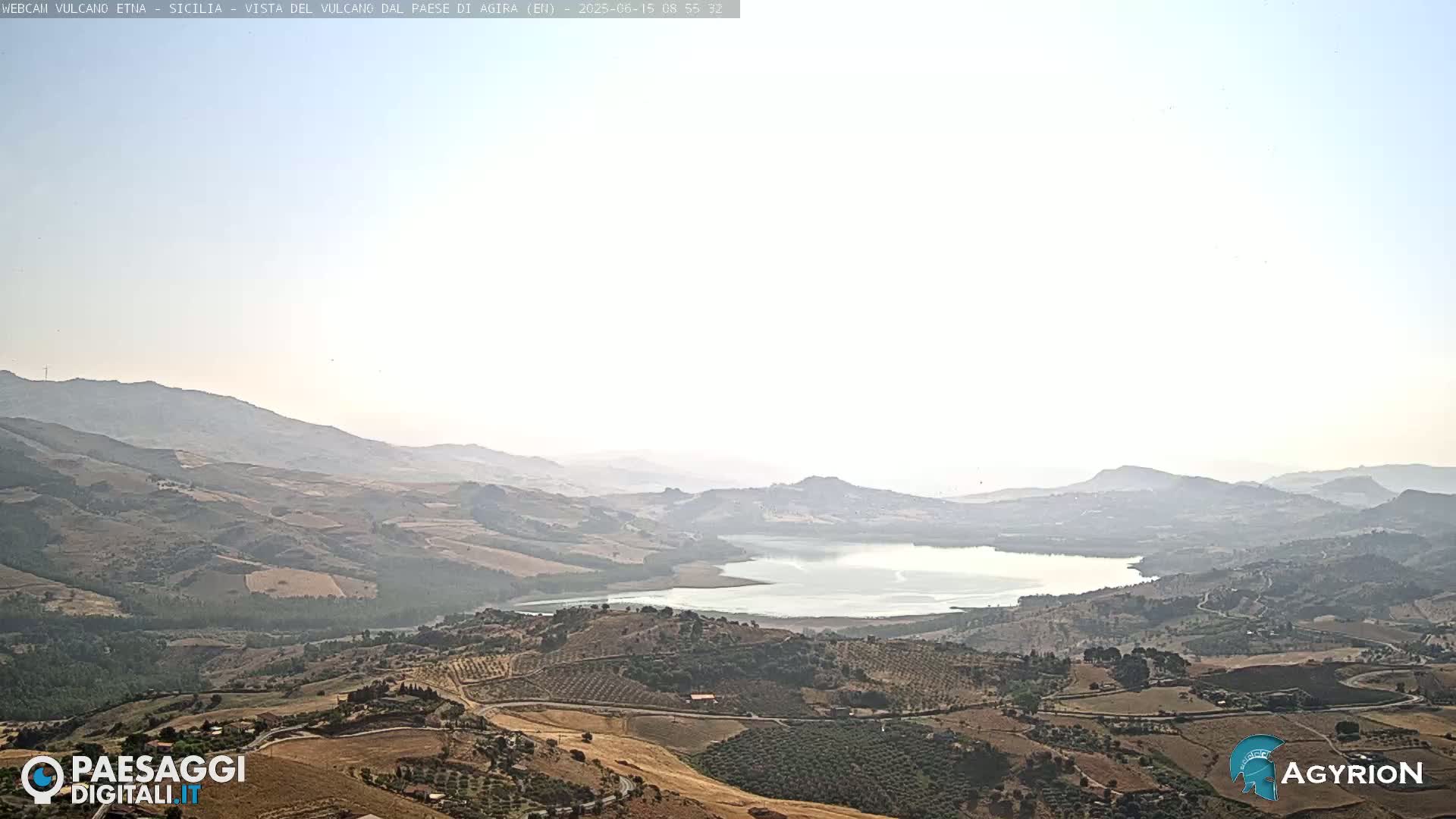 Etna Volcano Panaromic Live Cam from Agira - Enna, Scily, Italy