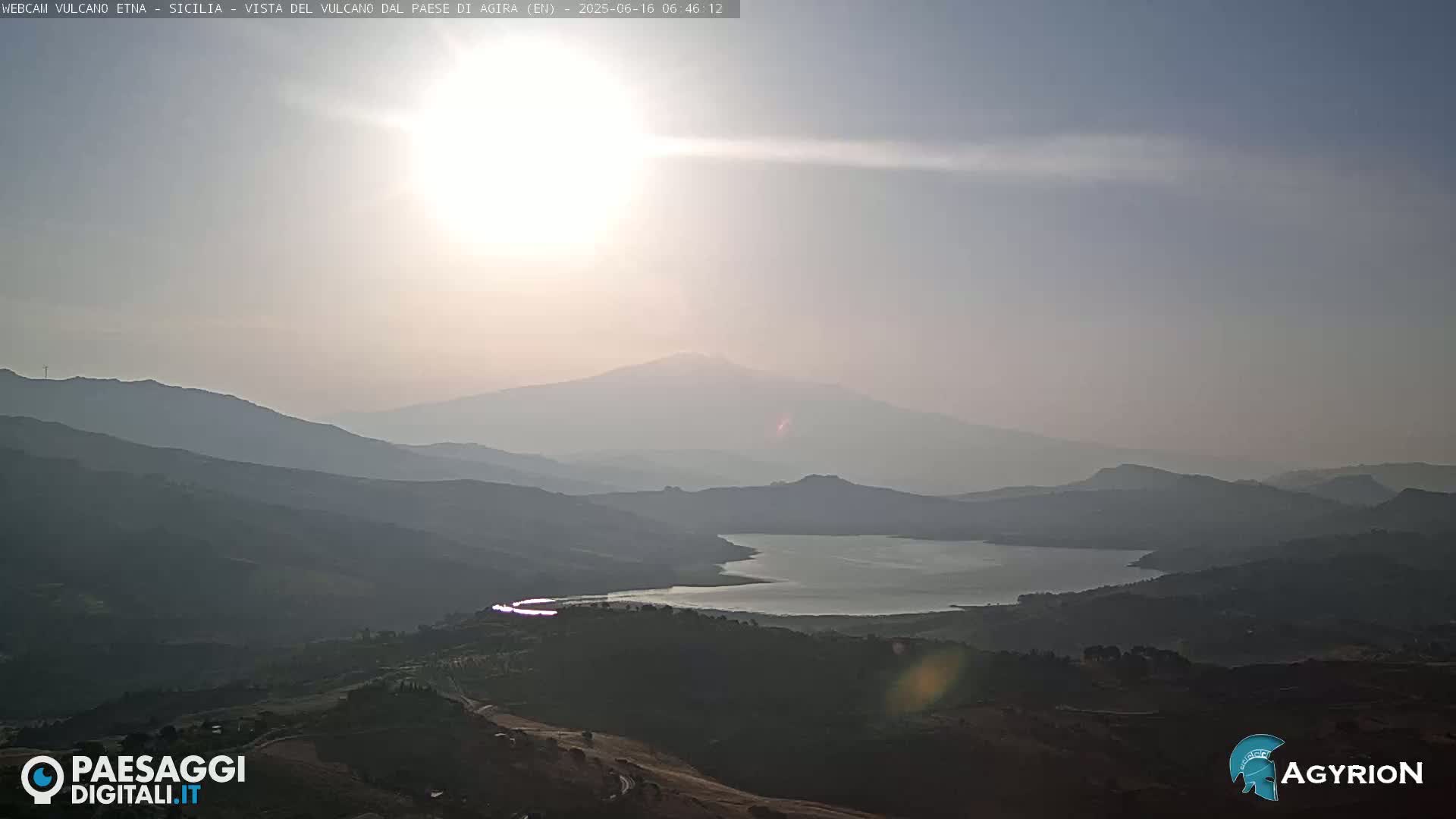 Etna Volcano Panaromic Live Cam from Agira - Enna, Scily, Italy