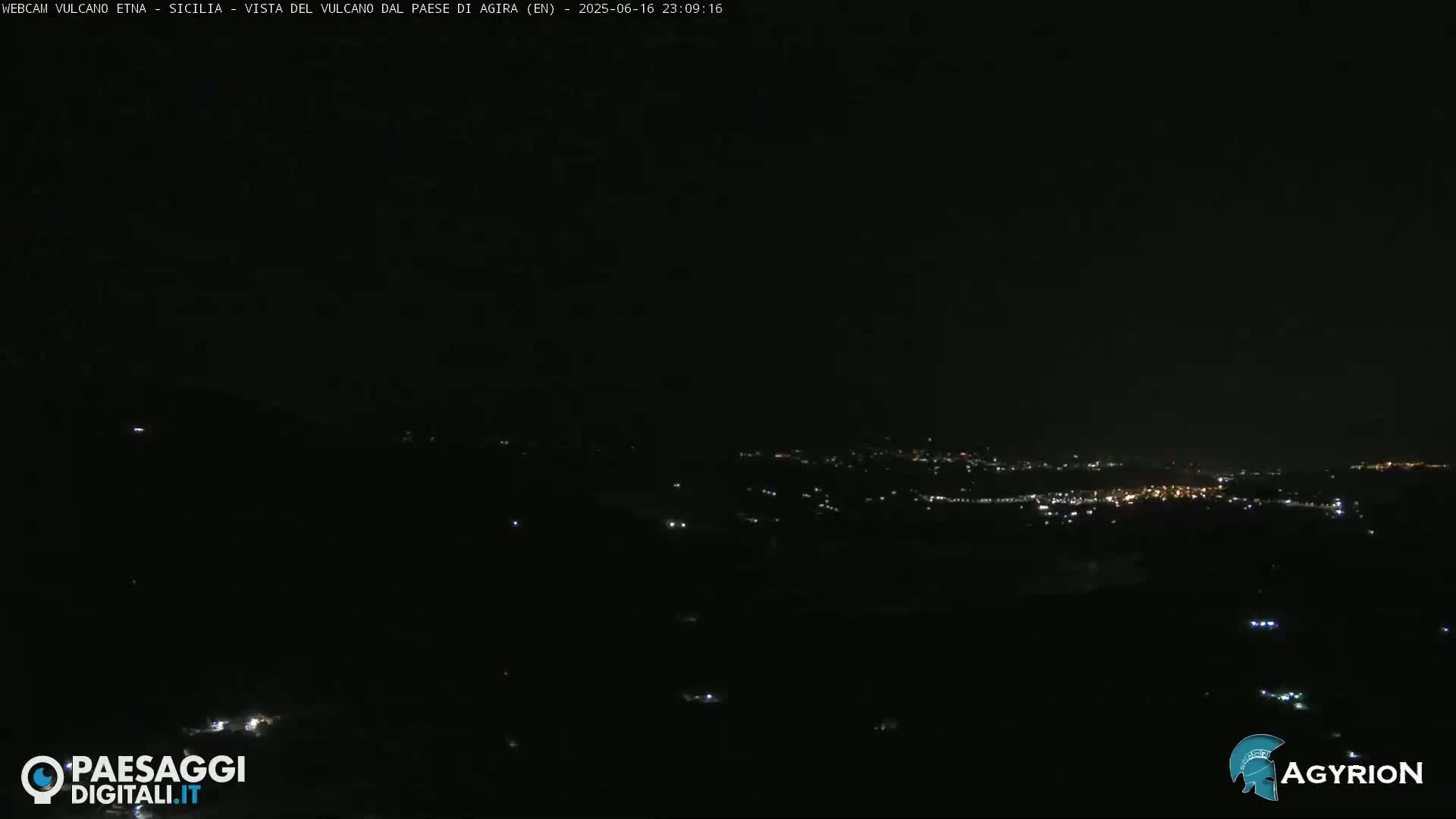 Etna Volcano Panaromic Live Cam from Agira - Enna, Scily, Italy