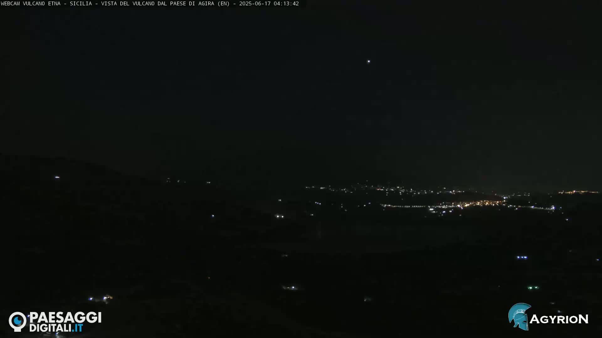 Etna Volcano Panaromic Live Cam from Agira - Enna, Scily, Italy