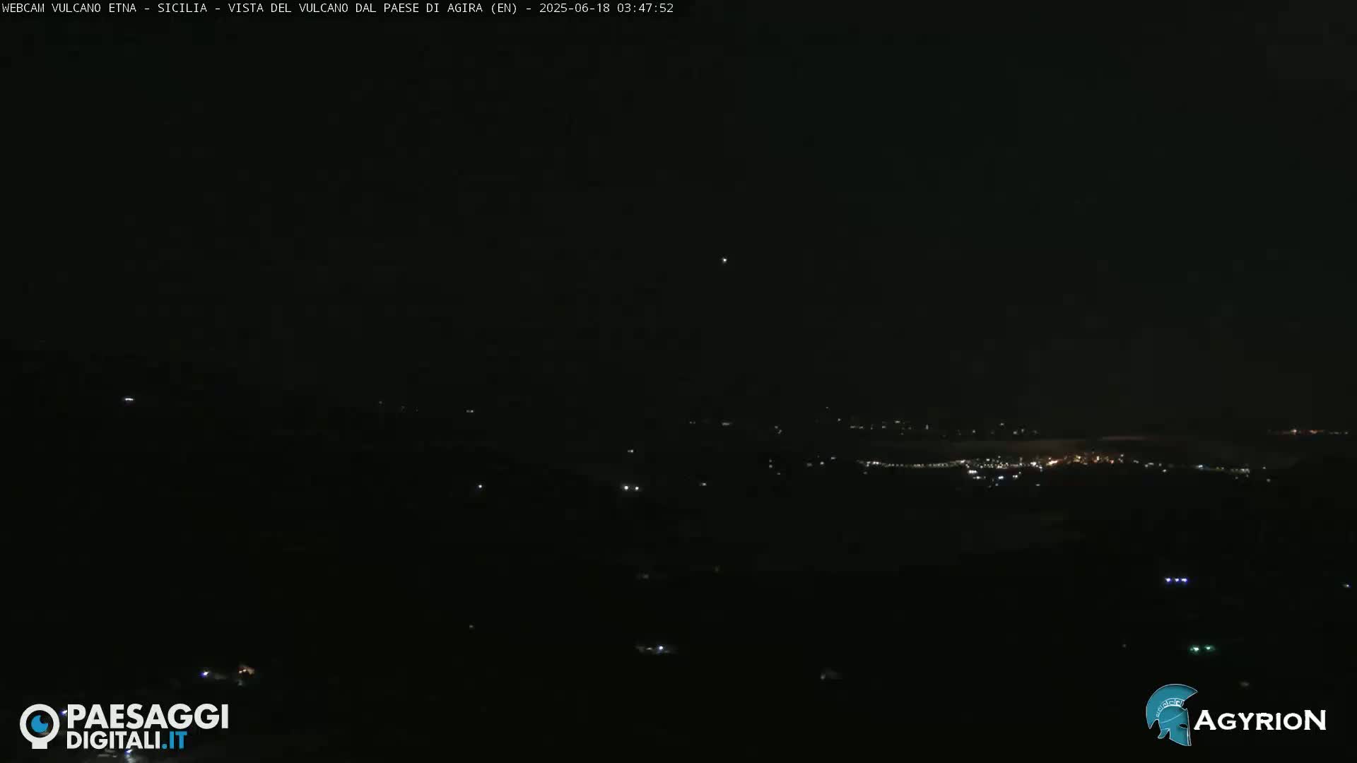 Etna Volcano Panaromic Live Cam from Agira - Enna, Scily, Italy