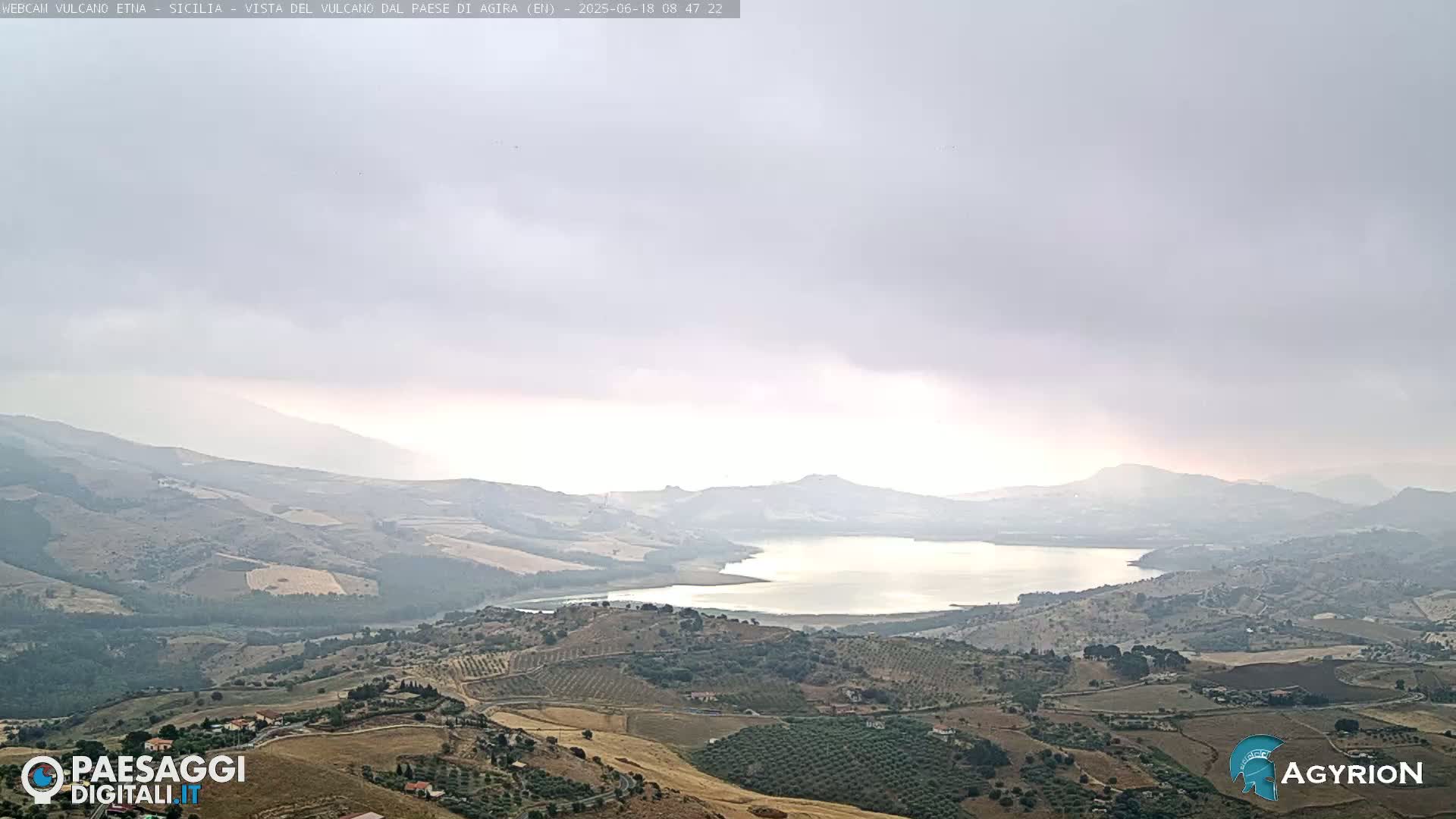 Etna Volcano Panaromic Live Cam from Agira - Enna, Scily, Italy