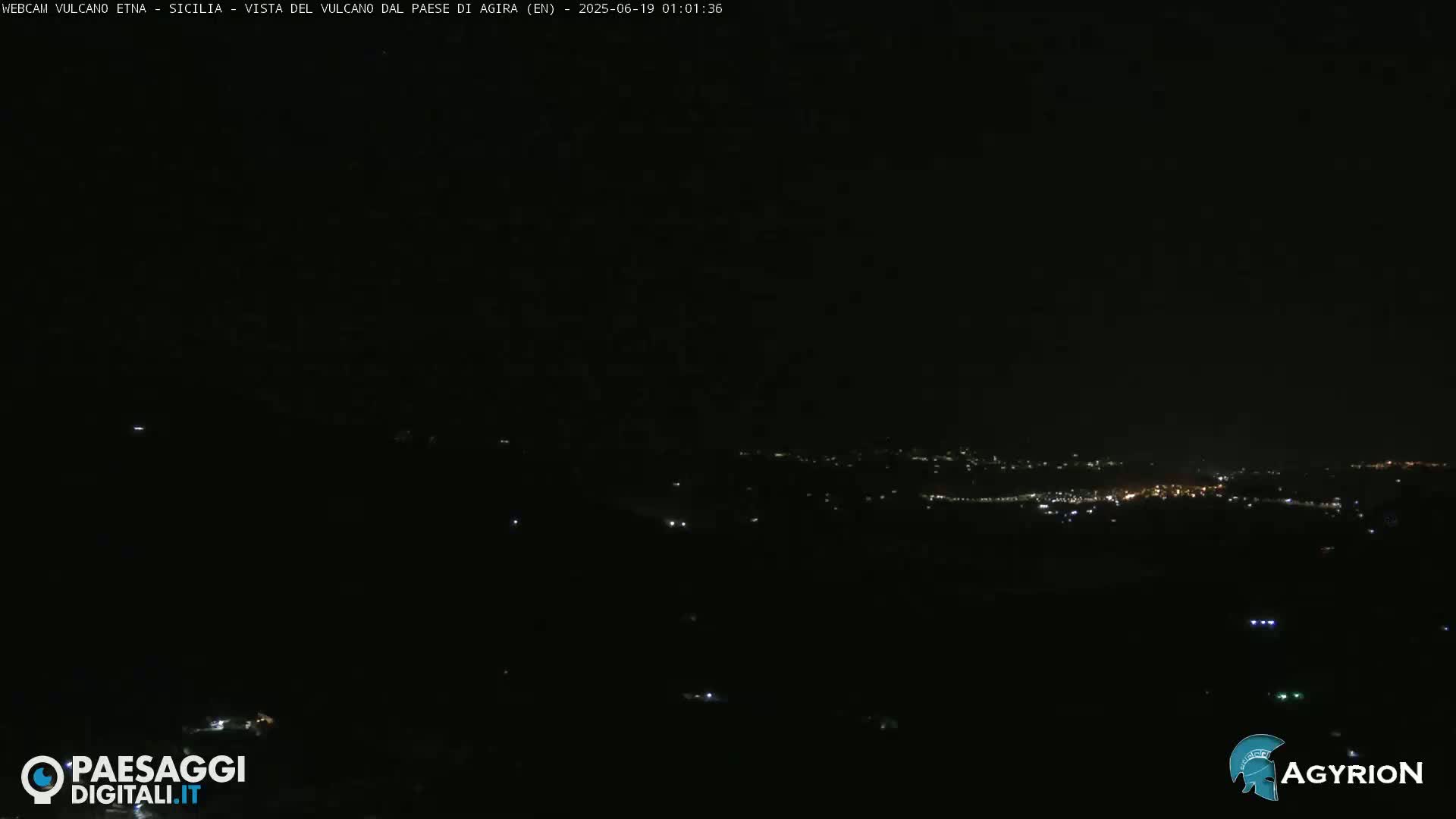 Etna Volcano Panaromic Live Cam from Agira - Enna, Scily, Italy