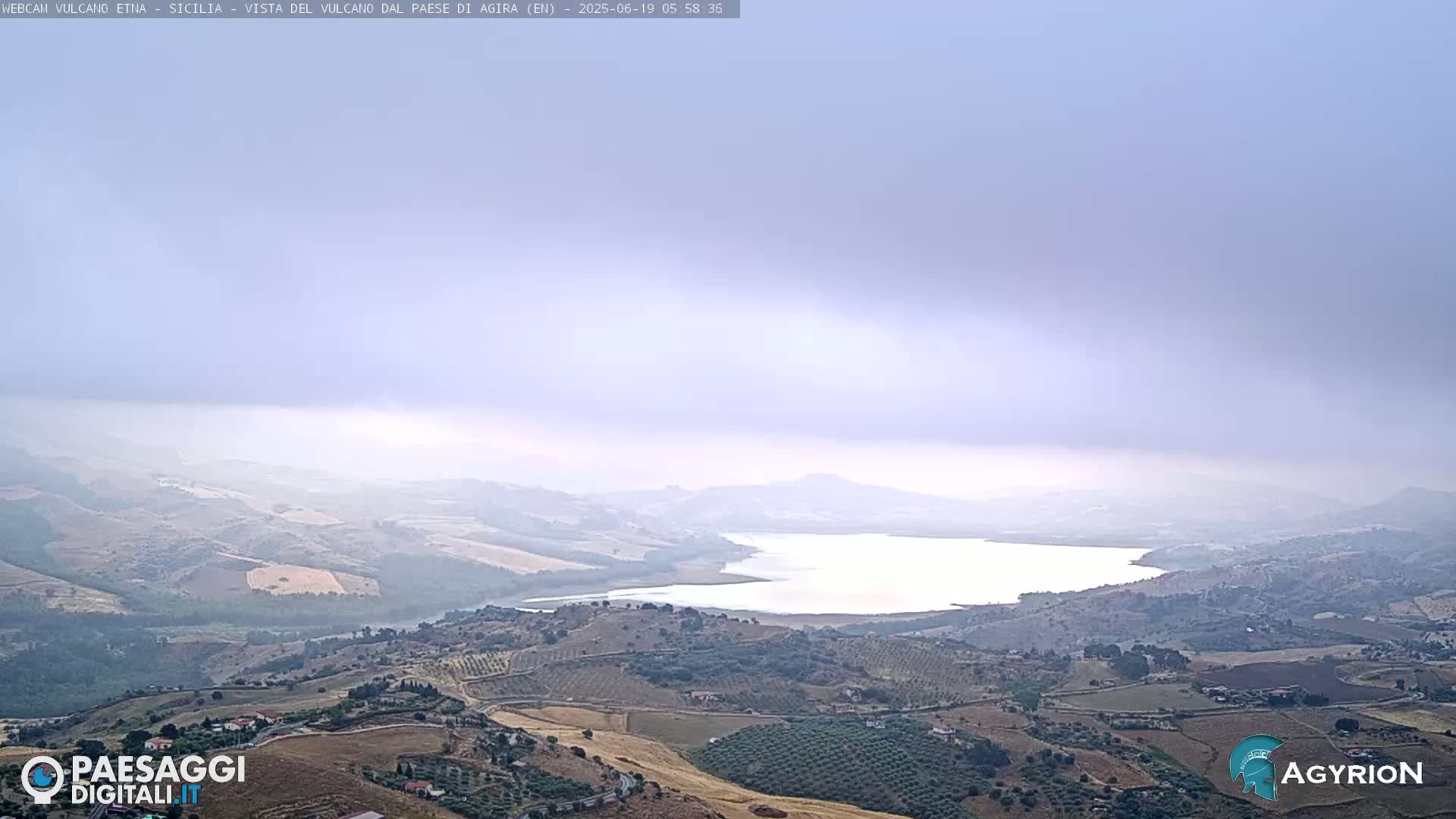Etna Volcano Panaromic Live Cam from Agira - Enna, Scily, Italy