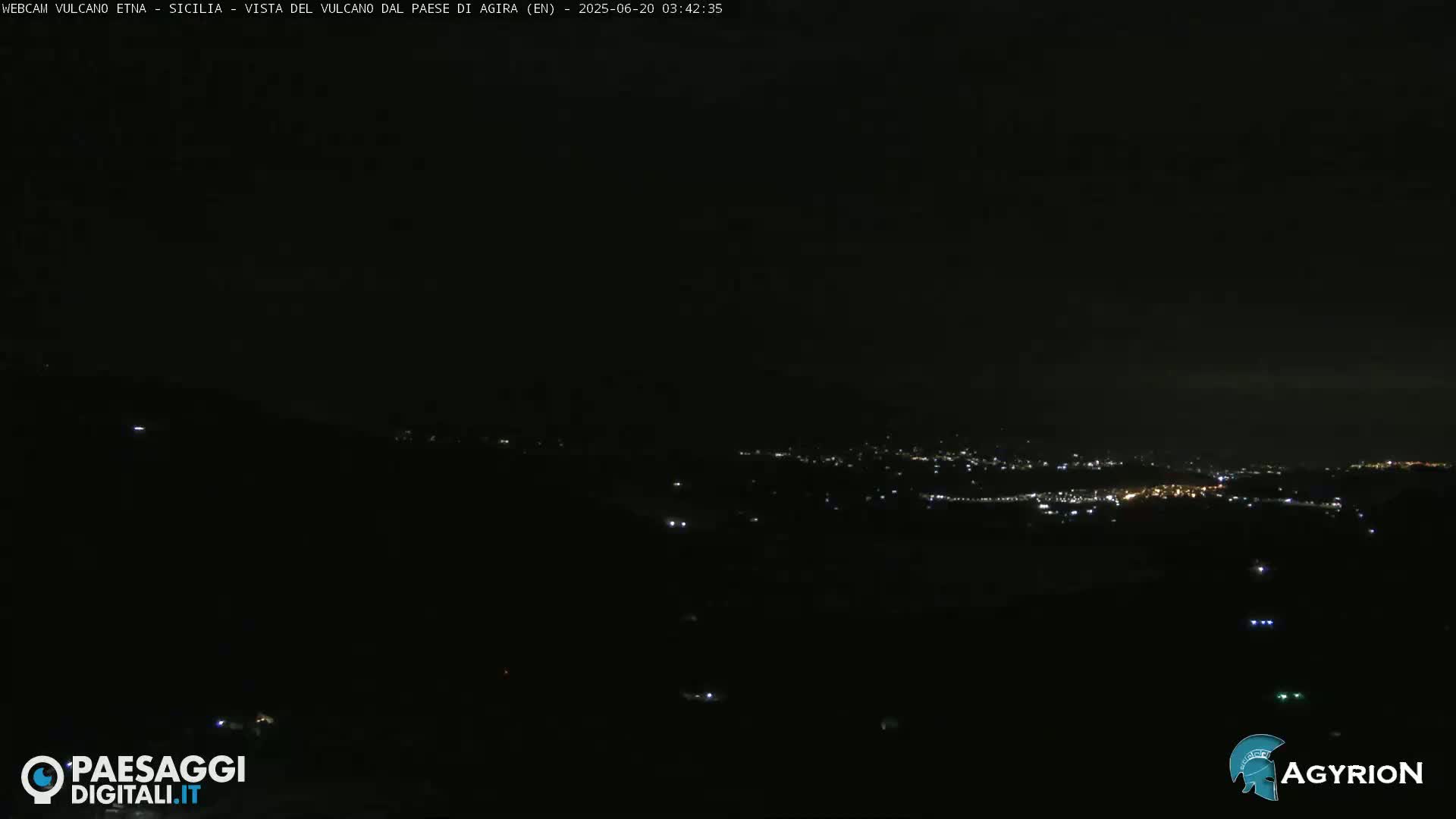 Etna Volcano Panaromic Live Cam from Agira - Enna, Scily, Italy