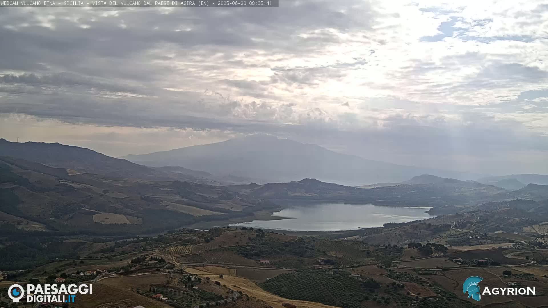 Etna Volcano Panaromic Live Cam from Agira - Enna, Scily, Italy