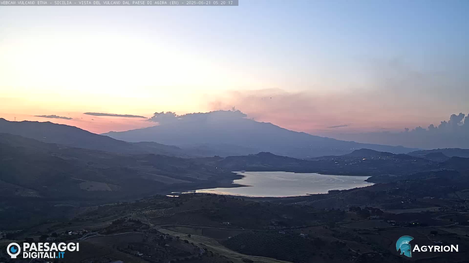 Etna Volcano Panaromic Live Cam from Agira - Enna, Scily, Italy