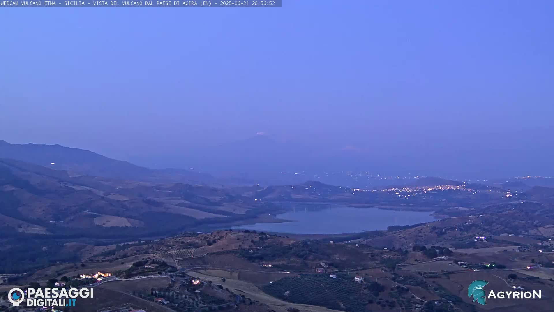 Etna Volcano Panaromic Live Cam from Agira - Enna, Scily, Italy