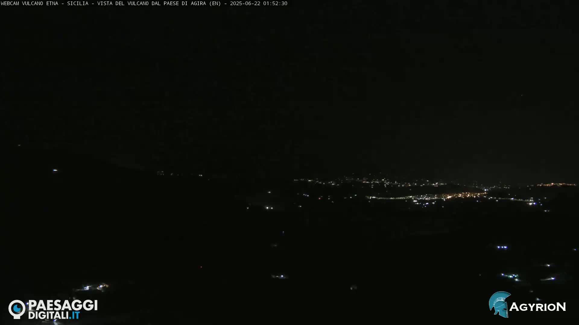 Etna Volcano Panaromic Live Cam from Agira - Enna, Scily, Italy