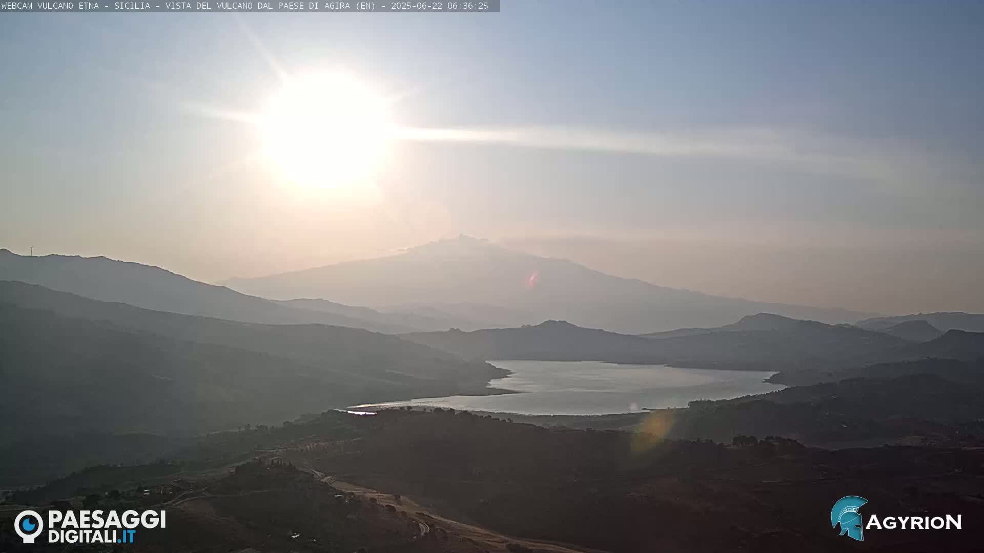 Etna Volcano Panaromic Live Cam from Agira - Enna, Scily, Italy
