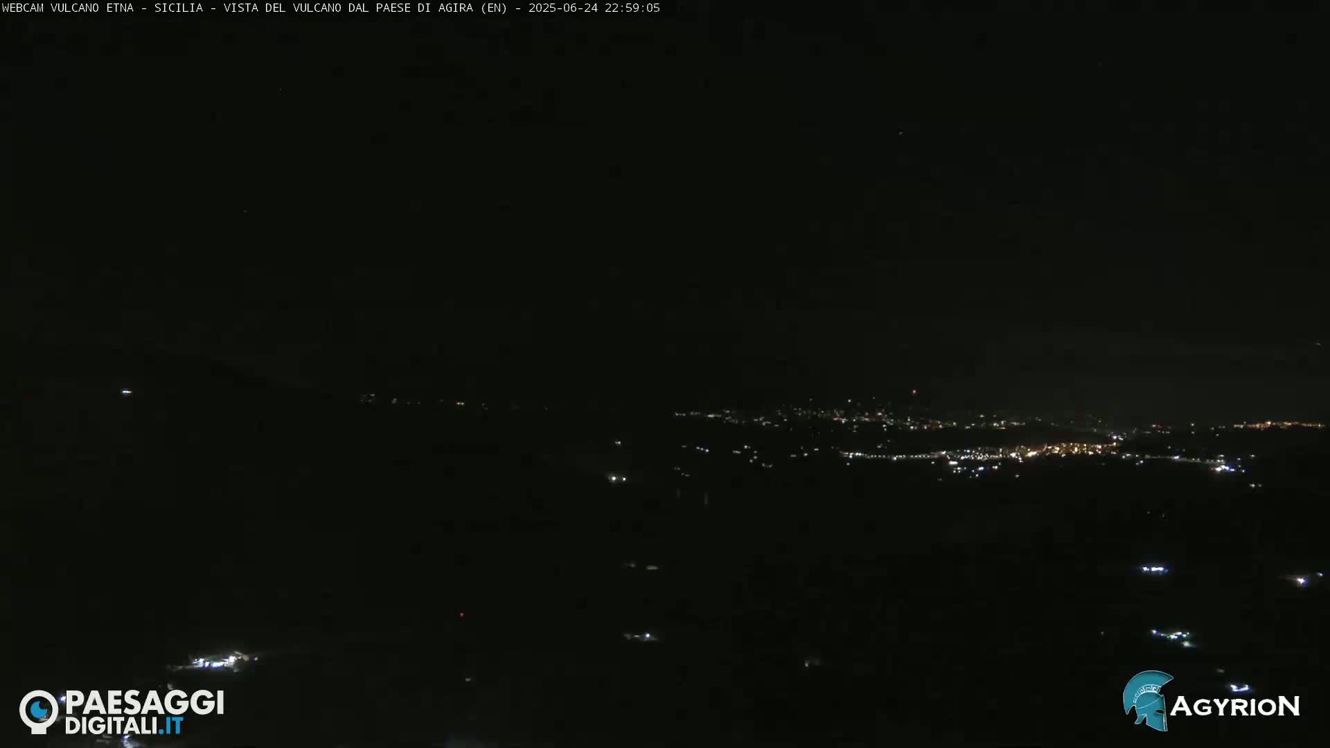 Etna Volcano Panaromic Live Cam from Agira - Enna, Scily, Italy