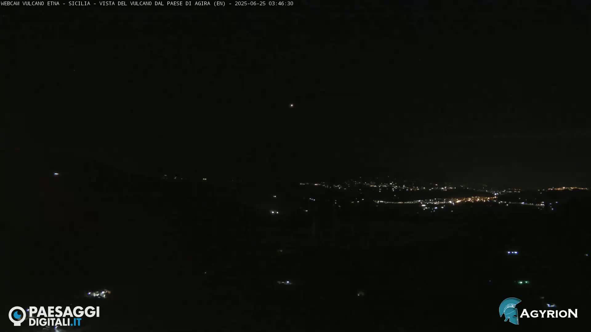 Etna Volcano Panaromic Live Cam from Agira - Enna, Scily, Italy
