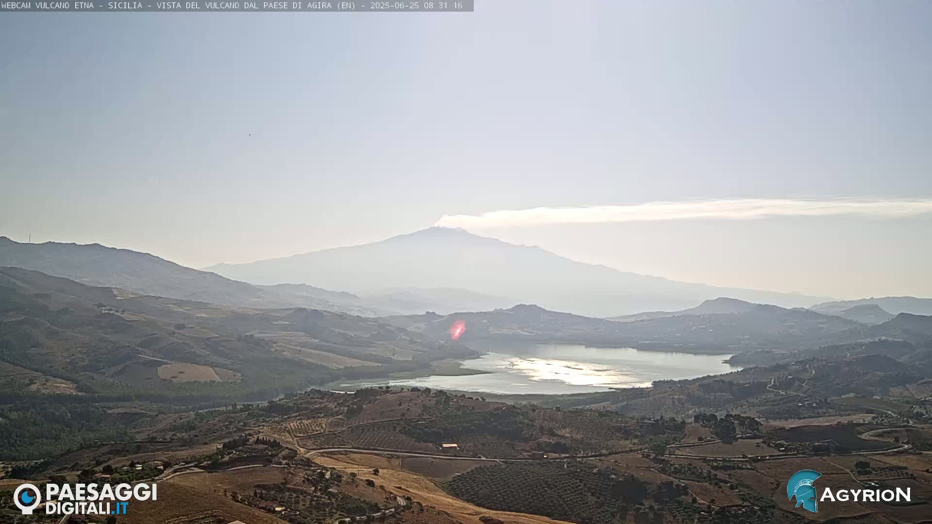 Etna Volcano Panaromic Live Cam from Agira - Enna, Scily, Italy