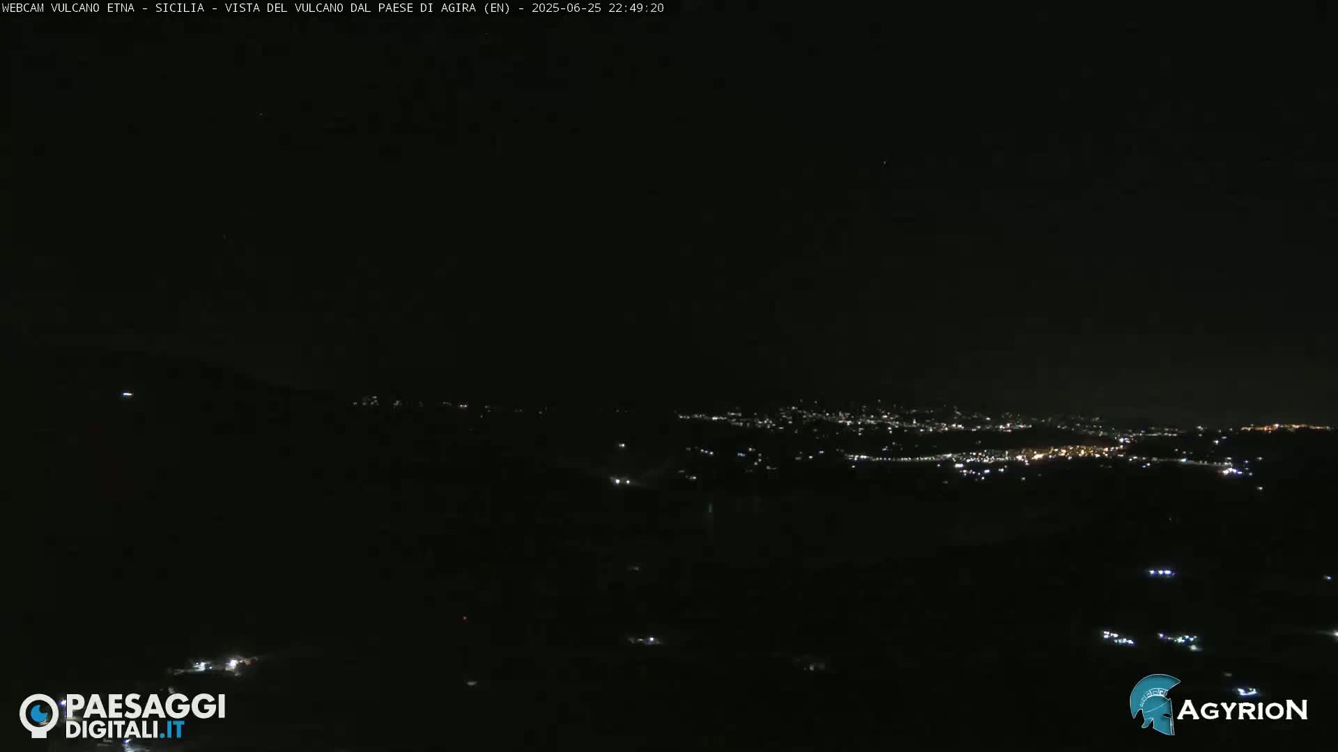 Etna Volcano Panaromic Live Cam from Agira - Enna, Scily, Italy