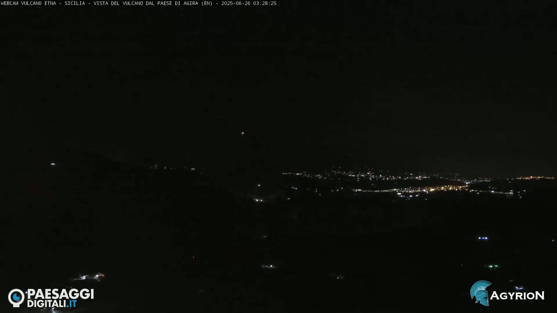 Etna Volcano Panaromic Live Cam from Agira - Enna, Scily, Italy