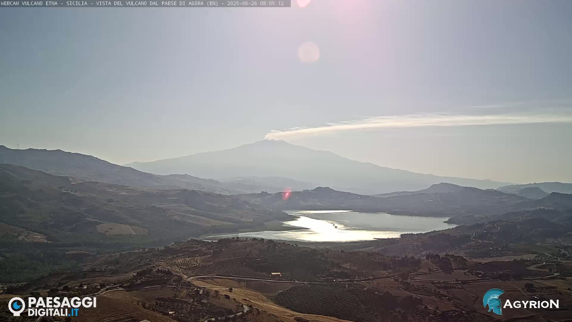 Etna Volcano Panaromic Live Cam from Agira - Enna, Scily, Italy