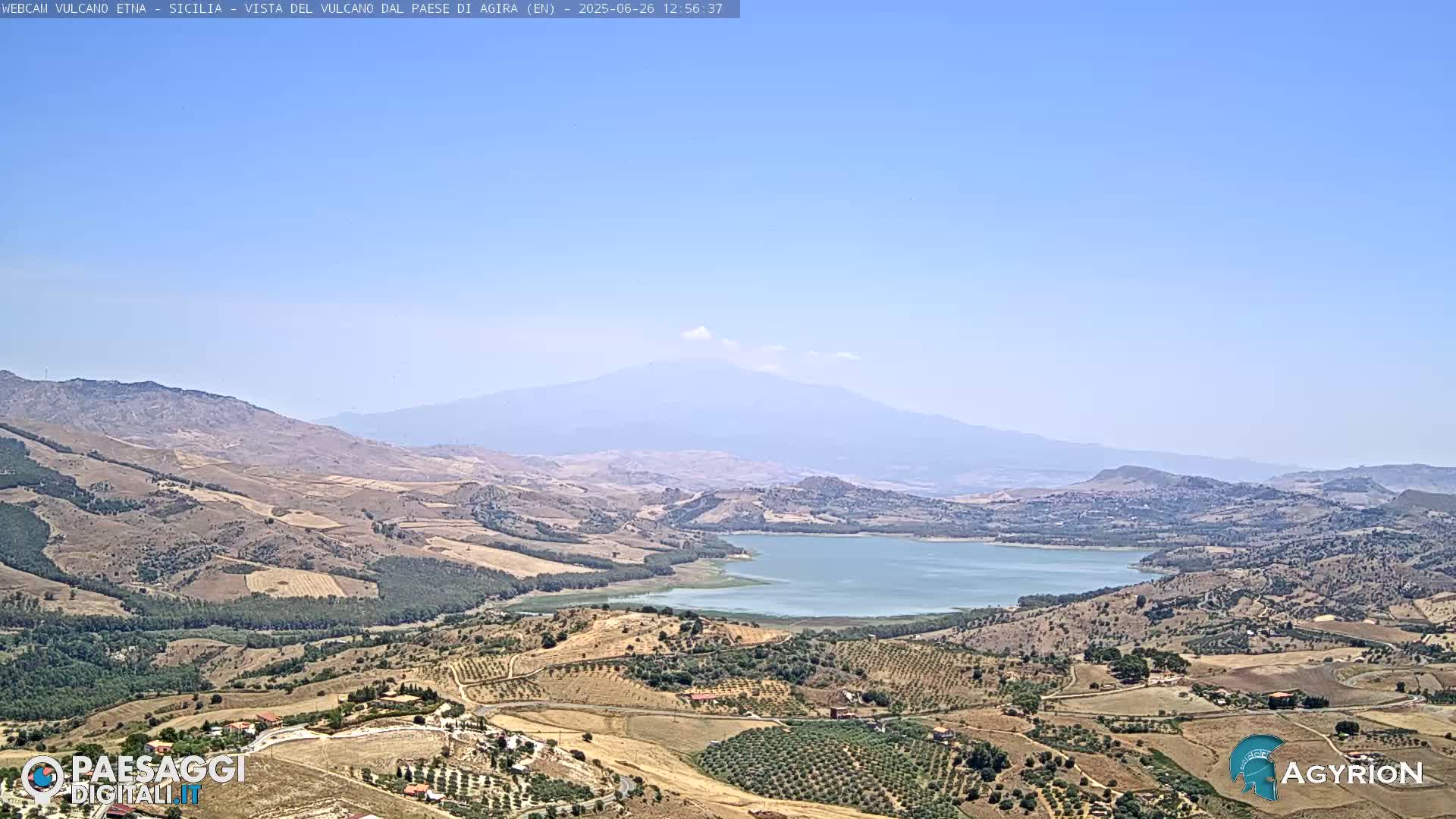 Etna Volcano Panaromic Live Cam from Agira - Enna, Scily, Italy