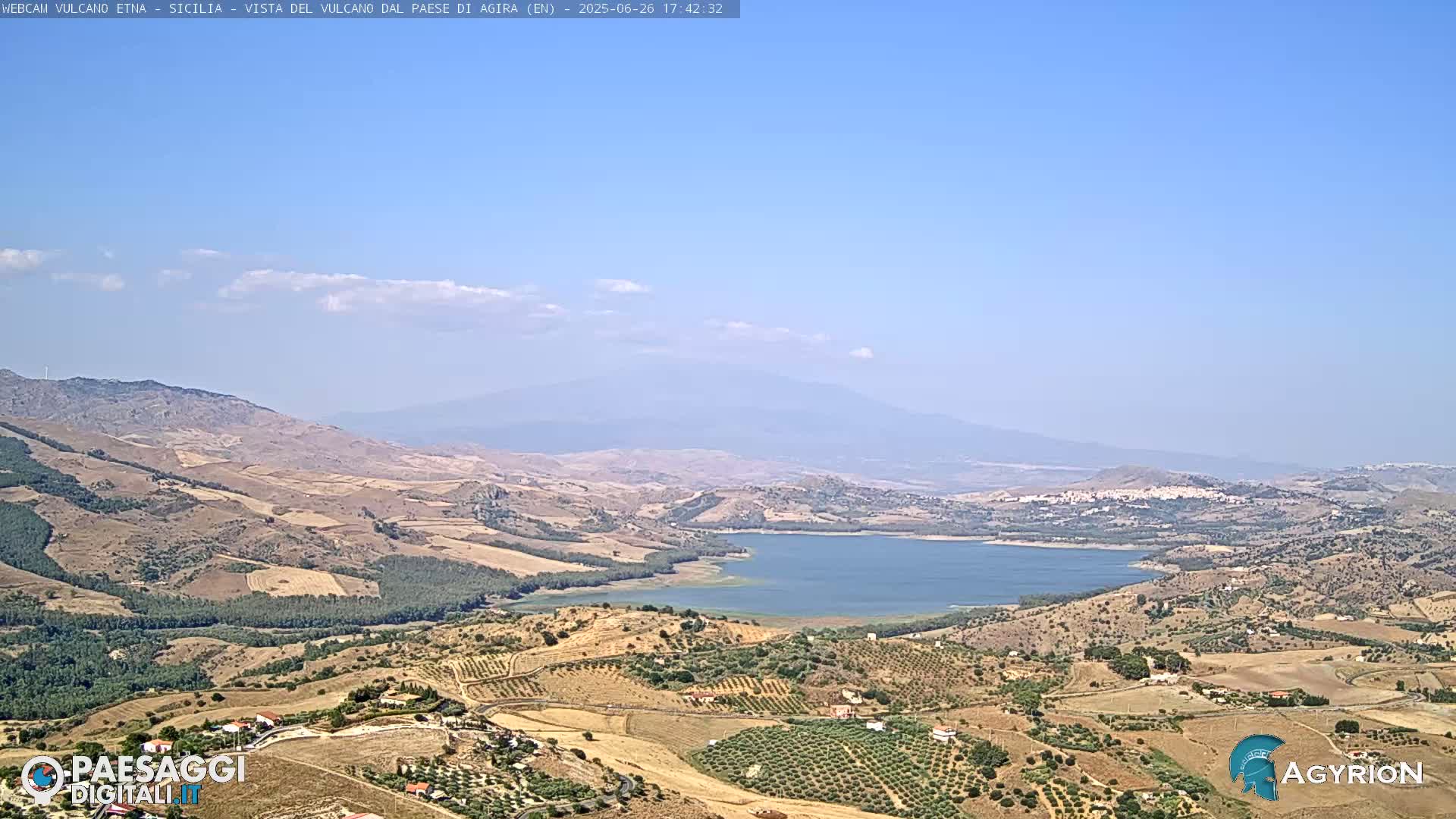 Etna Volcano Panaromic Live Cam from Agira - Enna, Scily, Italy