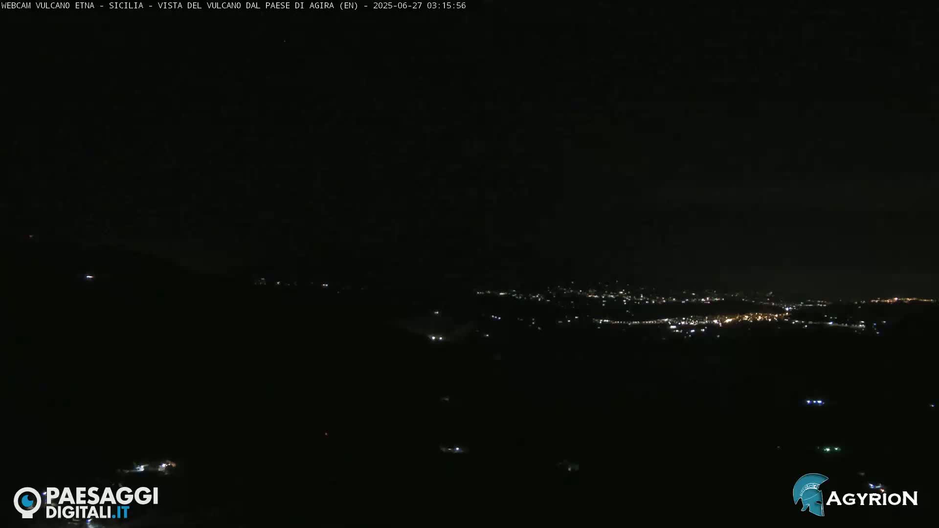 Etna Volcano Panaromic Live Cam from Agira - Enna, Scily, Italy