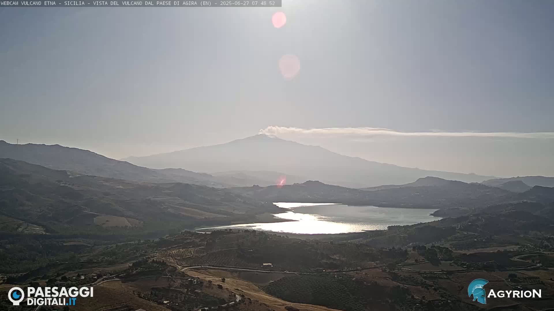 Etna Volcano Panaromic Live Cam from Agira - Enna, Scily, Italy