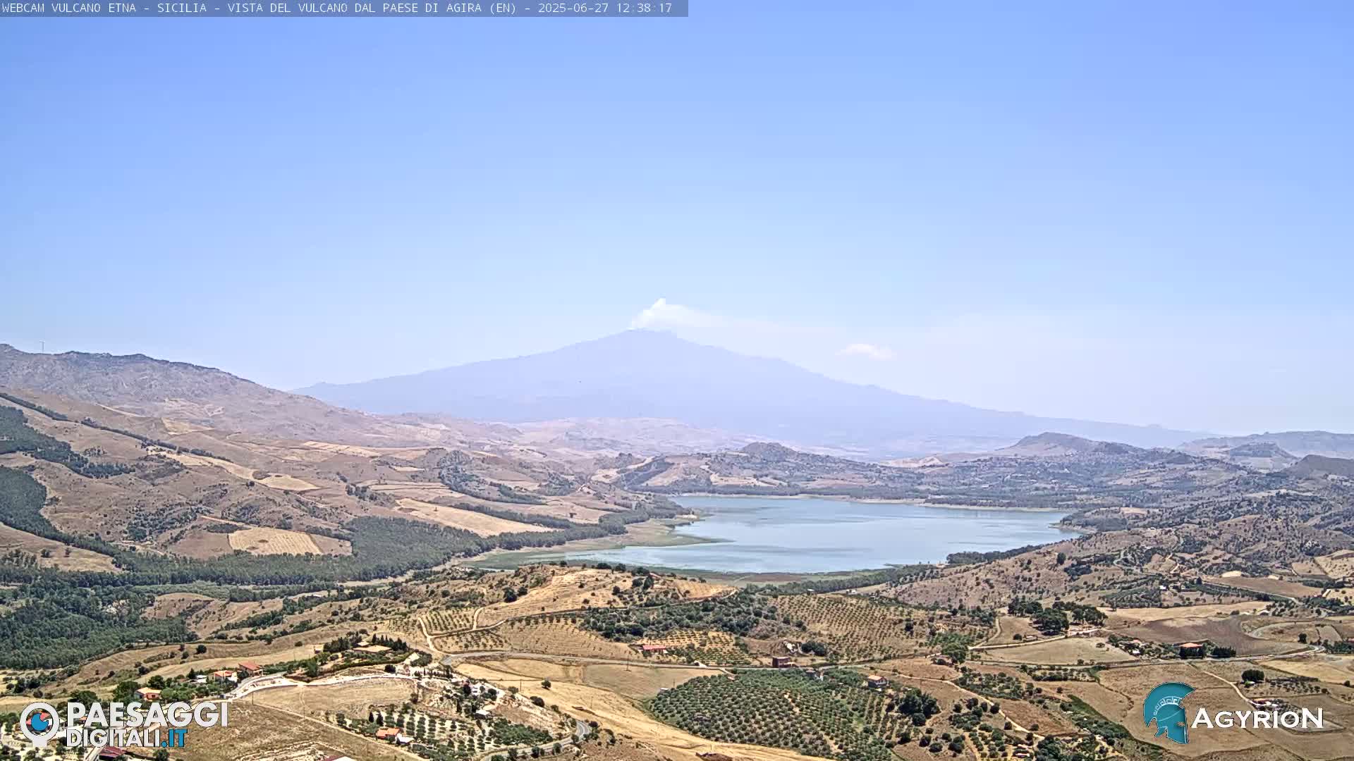 Etna Volcano Panaromic Live Cam from Agira - Enna, Scily, Italy