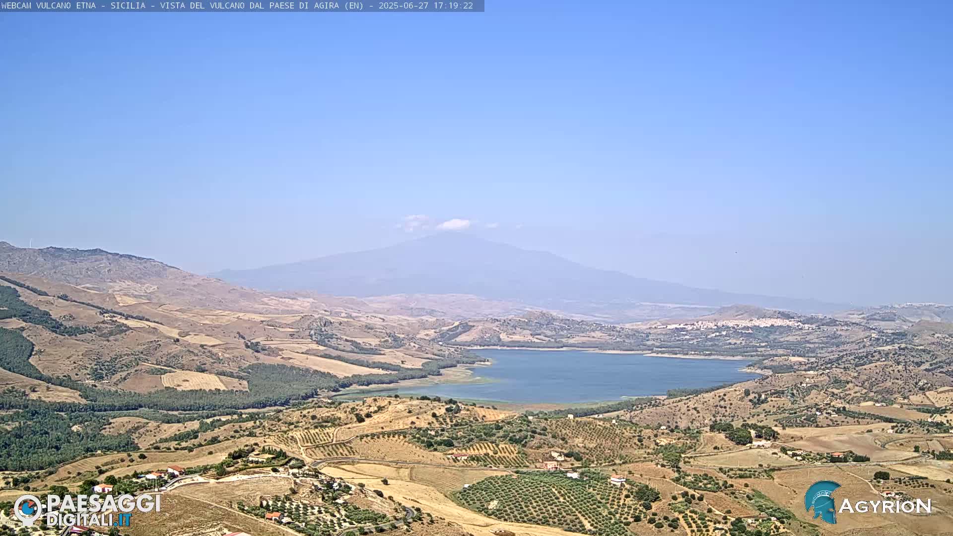 Etna Volcano Panaromic Live Cam from Agira - Enna, Scily, Italy