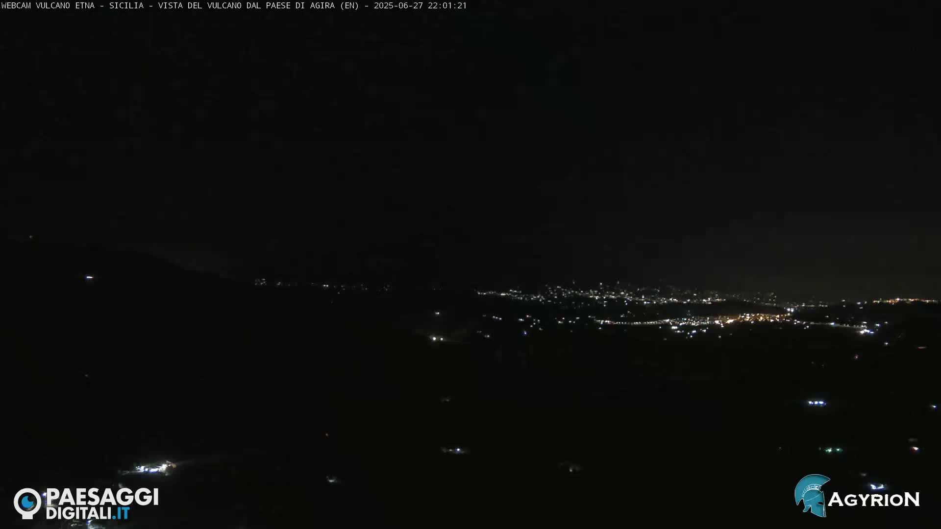 Etna Volcano Panaromic Live Cam from Agira - Enna, Scily, Italy