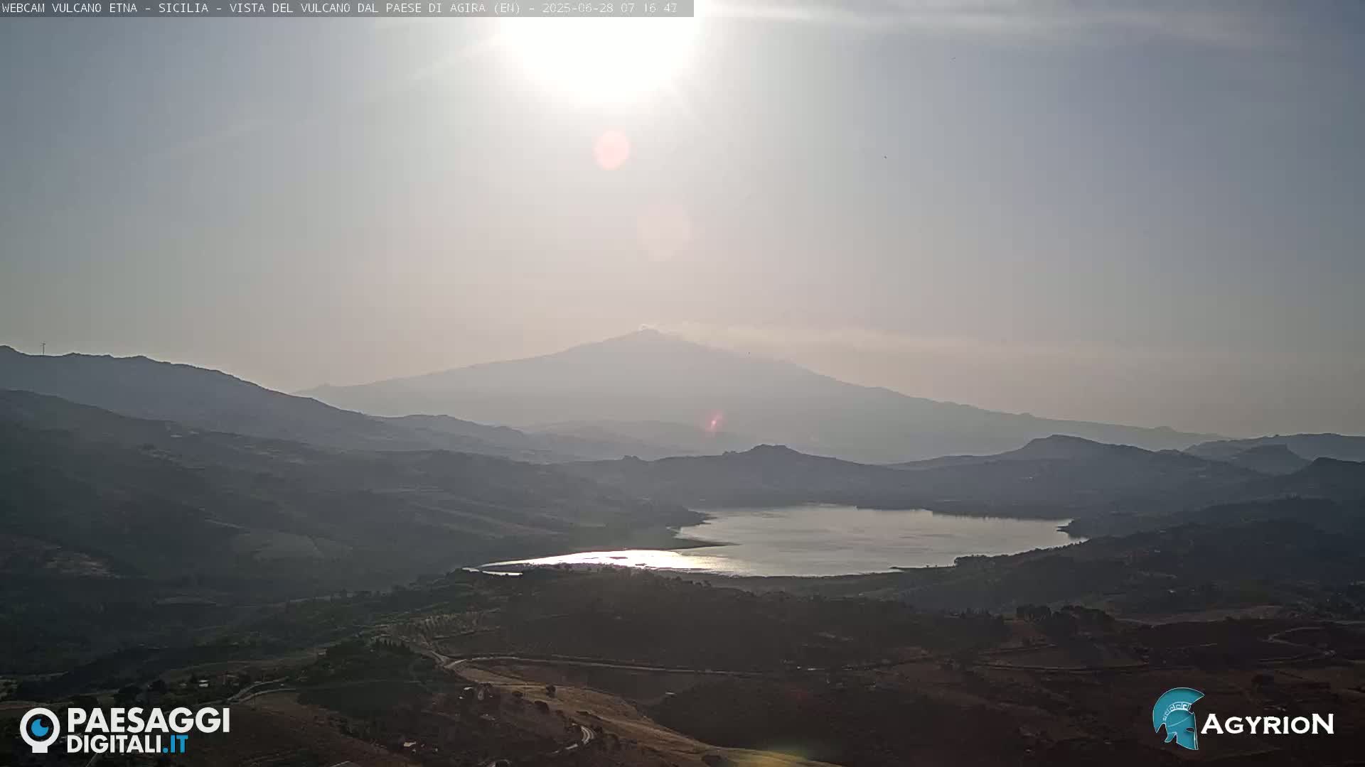 Etna Volcano Panaromic Live Cam from Agira - Enna, Scily, Italy