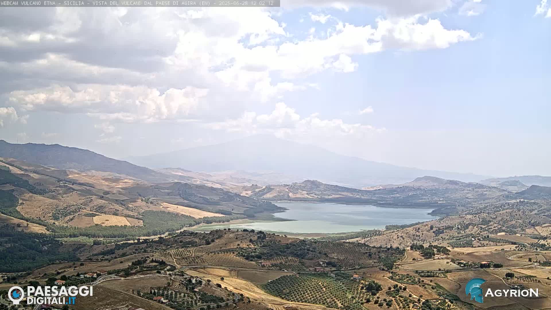Etna Volcano Panaromic Live Cam from Agira - Enna, Scily, Italy