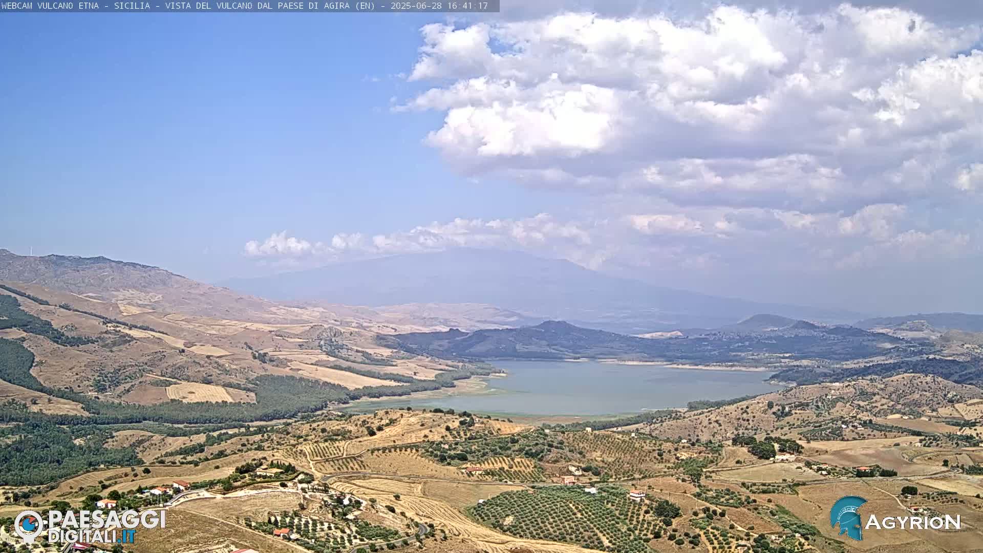 Etna Volcano Panaromic Live Cam from Agira - Enna, Scily, Italy