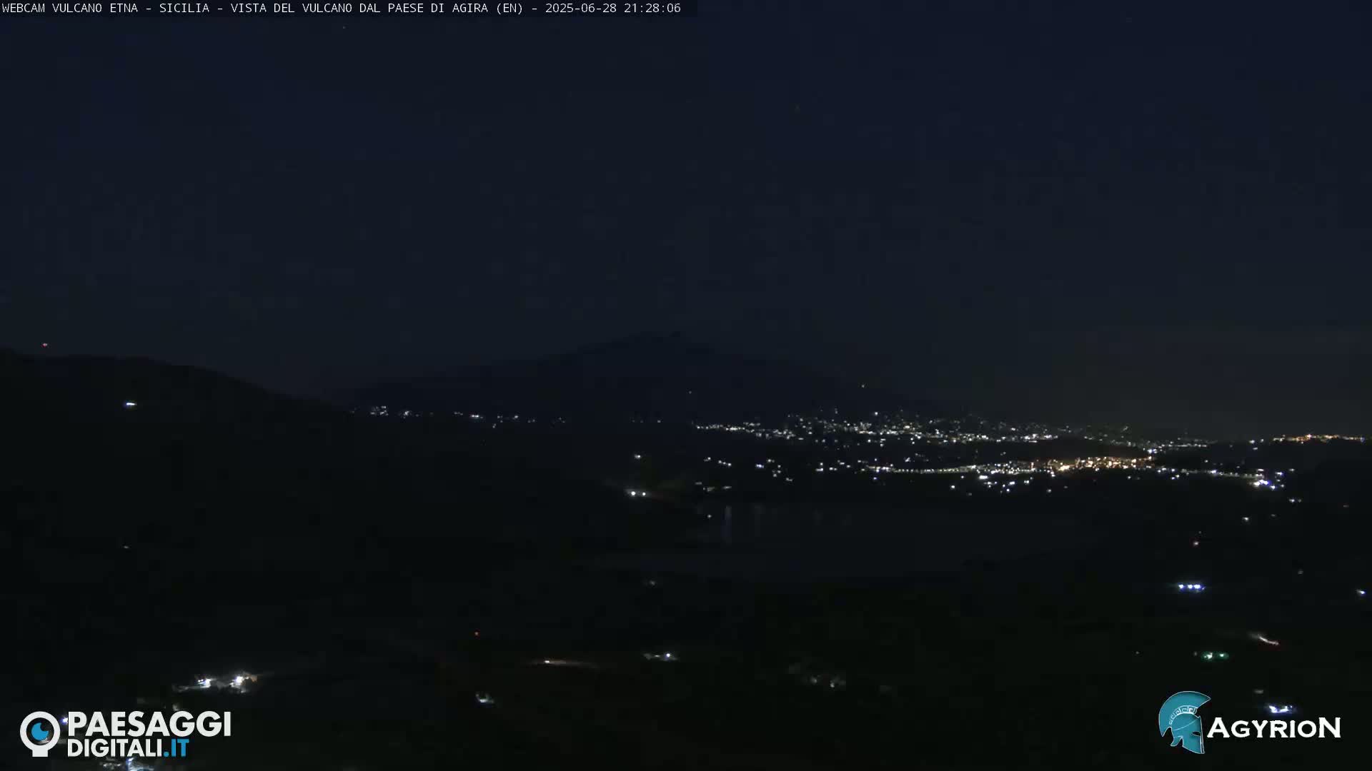 Etna Volcano Panaromic Live Cam from Agira - Enna, Scily, Italy
