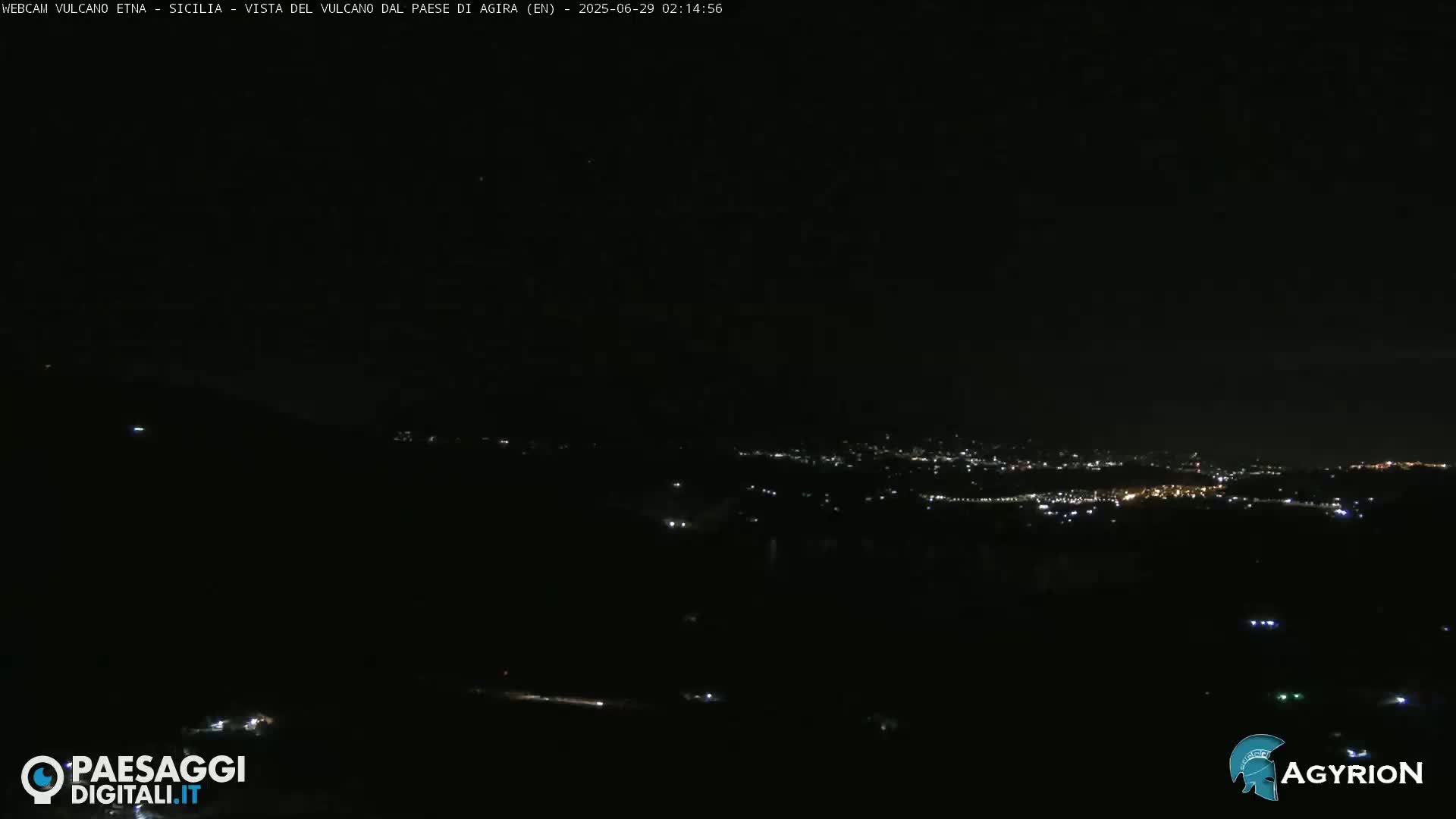 Etna Volcano Panaromic Live Cam from Agira - Enna, Scily, Italy