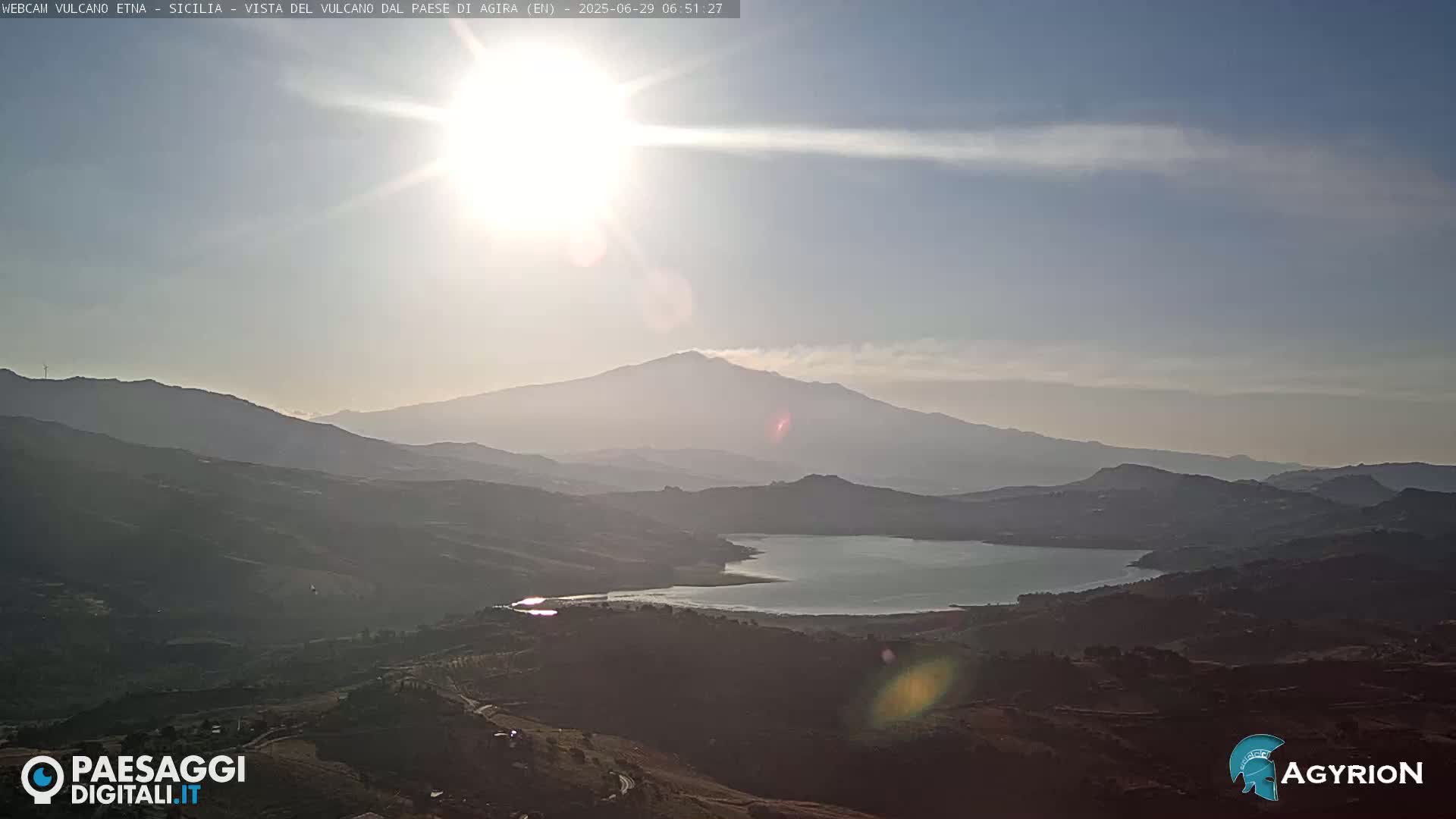 Etna Volcano Panaromic Live Cam from Agira - Enna, Scily, Italy