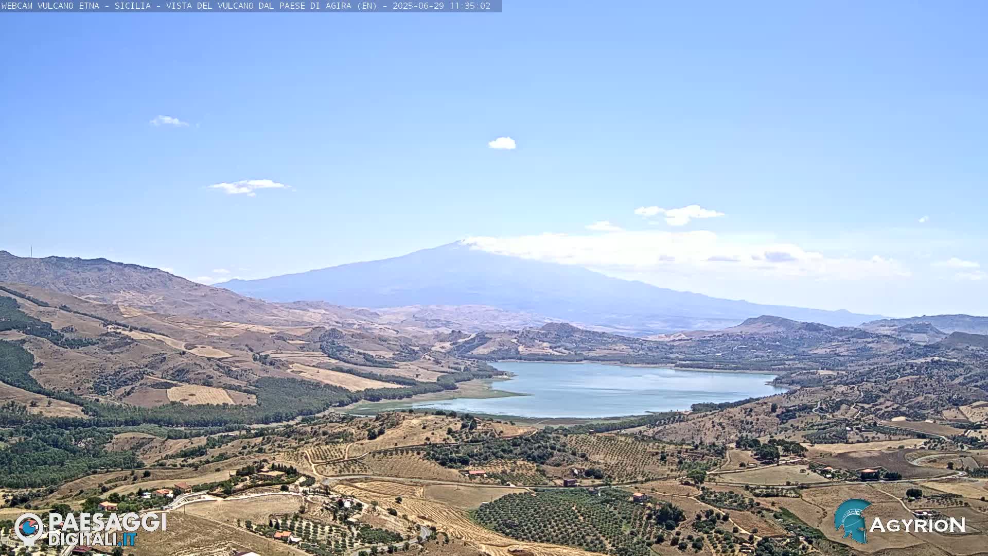 Etna Volcano Panaromic Live Cam from Agira - Enna, Scily, Italy