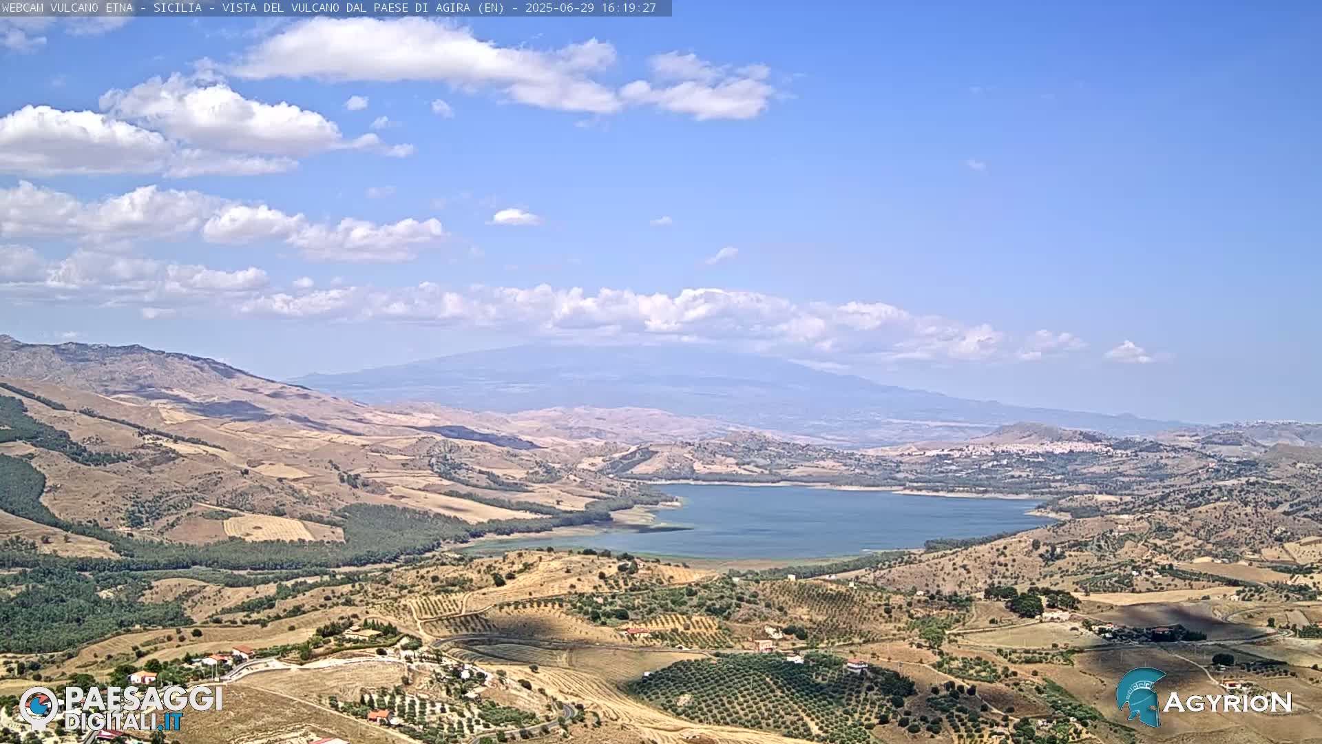 Etna Volcano Panaromic Live Cam from Agira - Enna, Scily, Italy