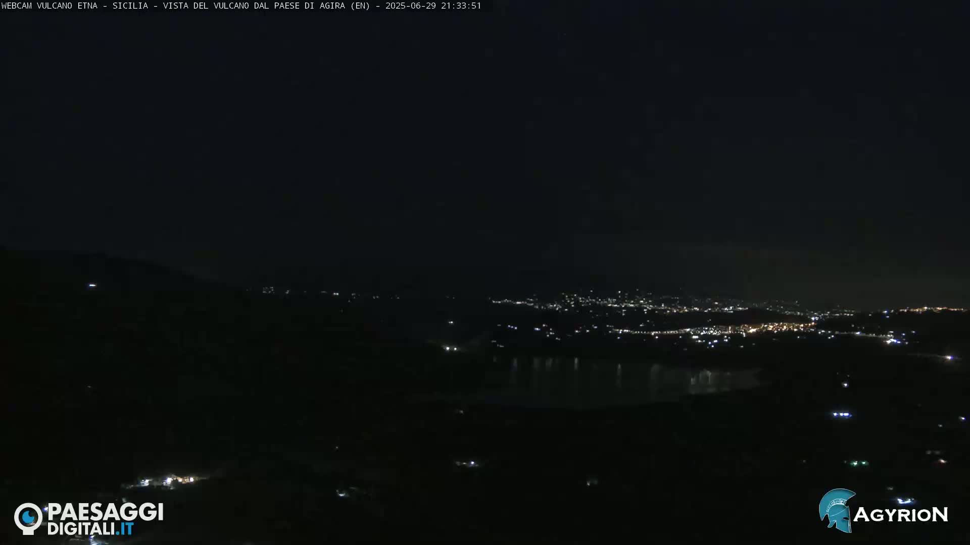 Etna Volcano Panaromic Live Cam from Agira - Enna, Scily, Italy