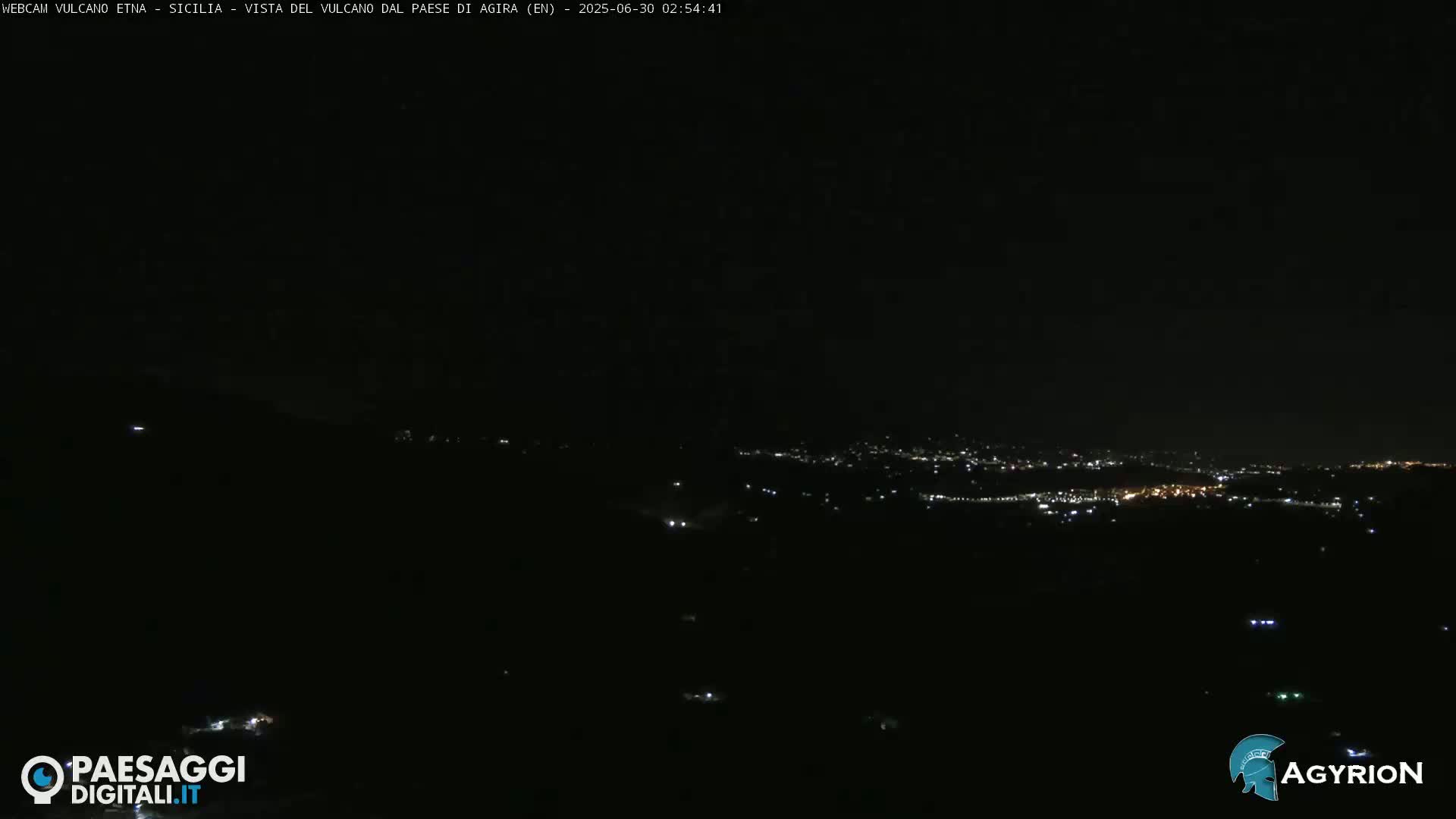 Etna Volcano Panaromic Live Cam from Agira - Enna, Scily, Italy