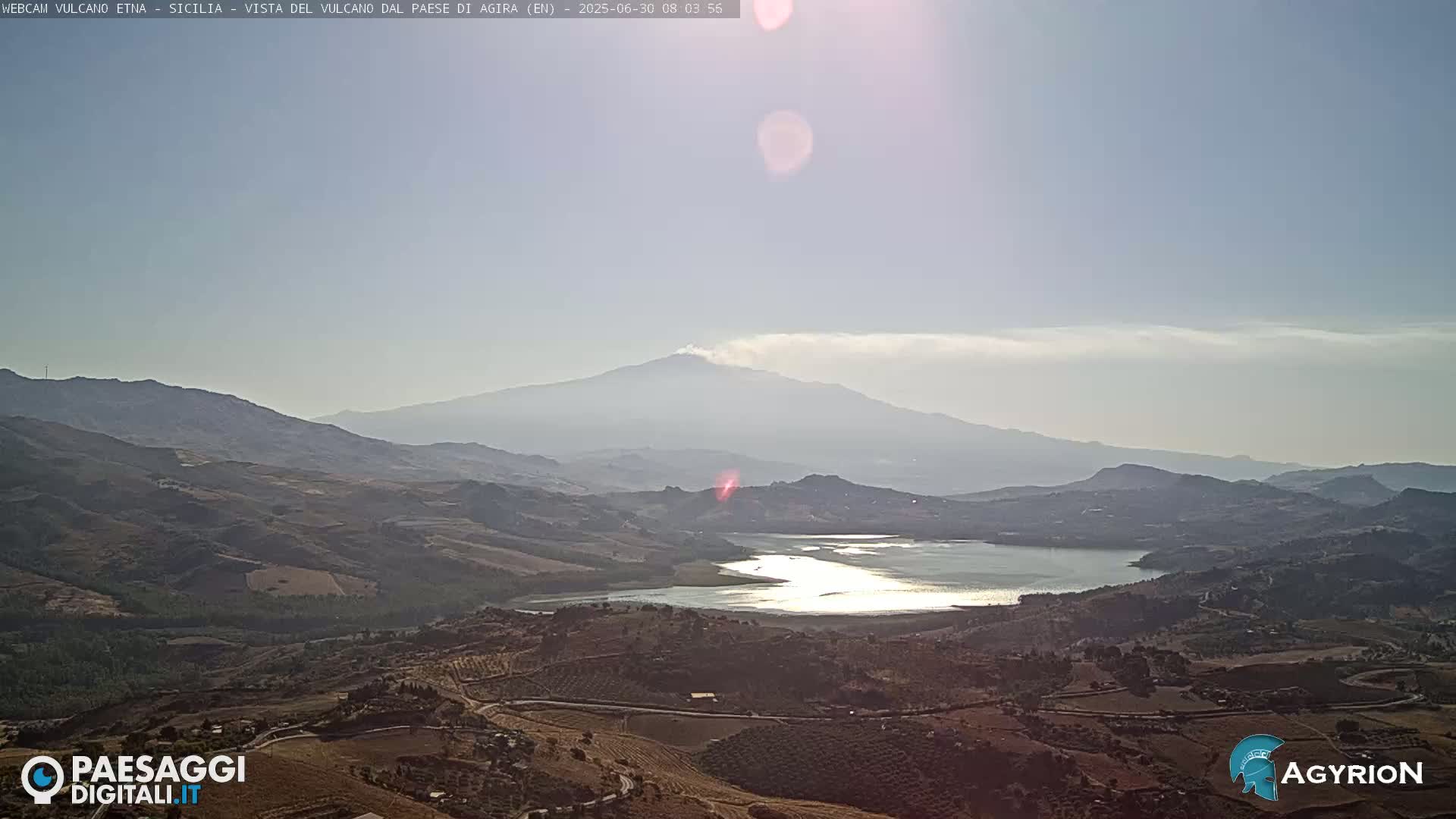 Etna Volcano Panaromic Live Cam from Agira - Enna, Scily, Italy