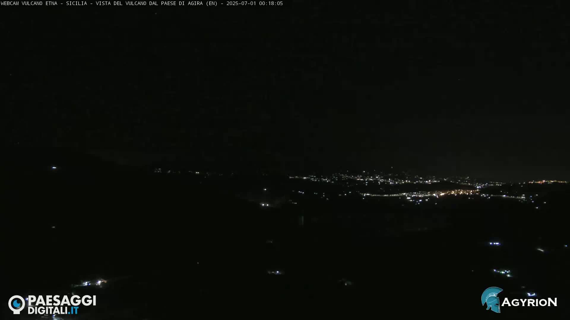 Etna Volcano Panaromic Live Cam from Agira - Enna, Scily, Italy