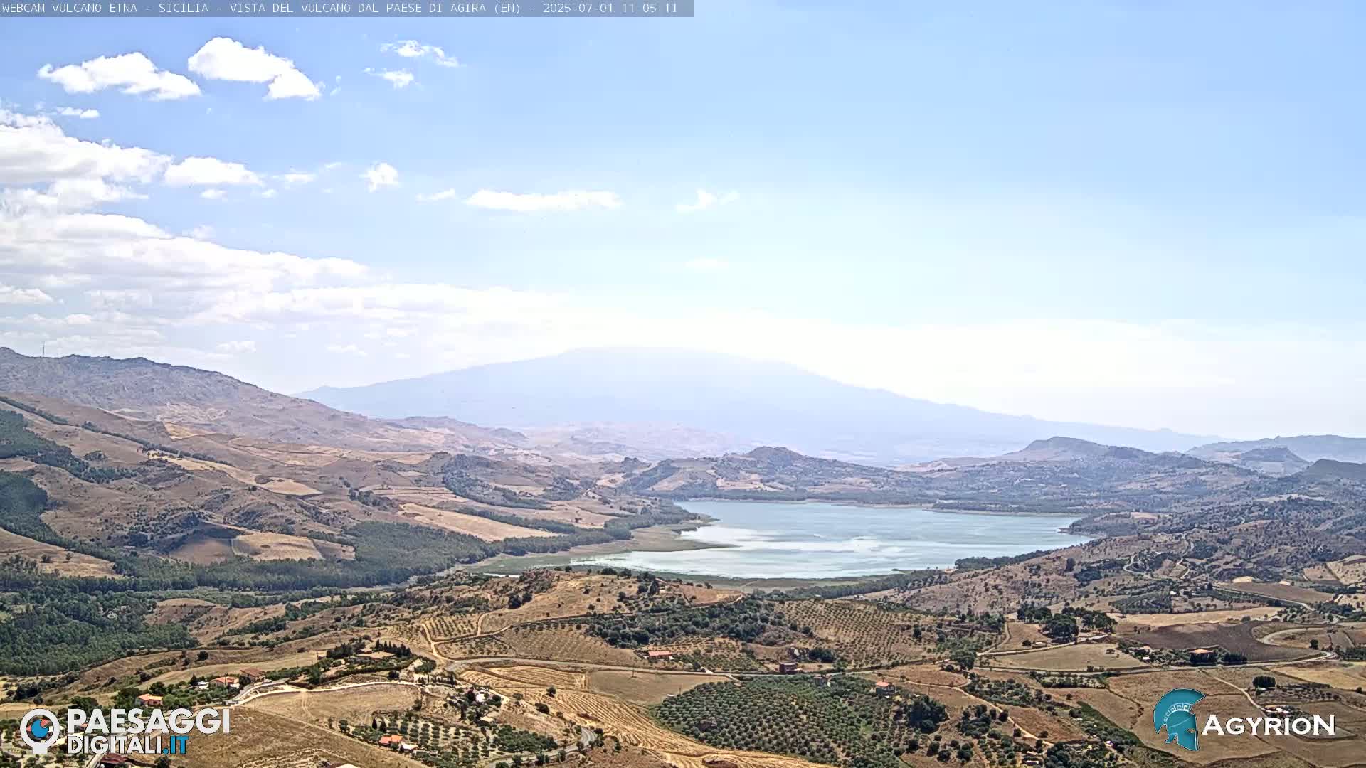 Etna Volcano Panaromic Live Cam from Agira - Enna, Scily, Italy